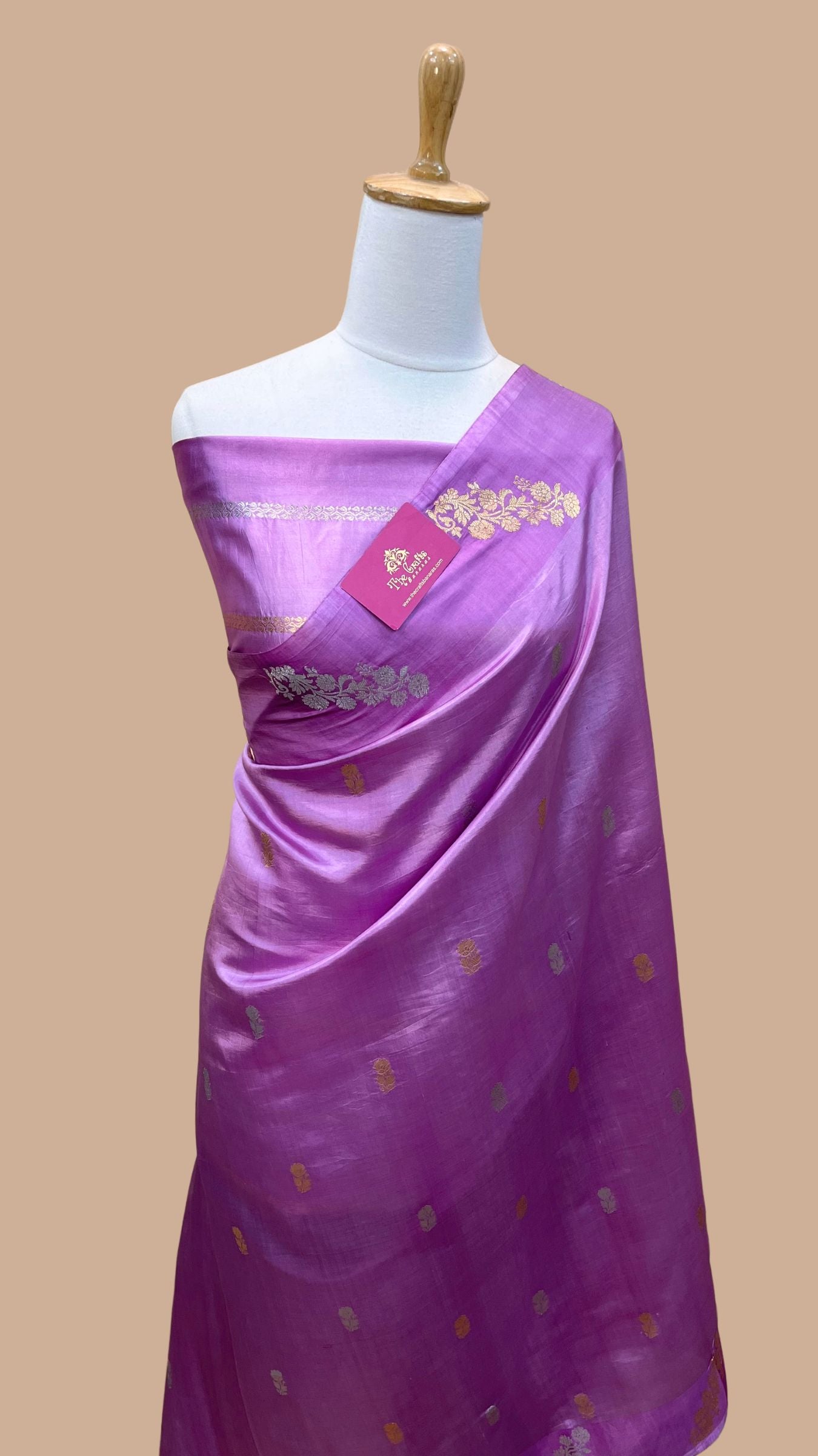 Pure  Mango Silk Handloom Banarasi Saree