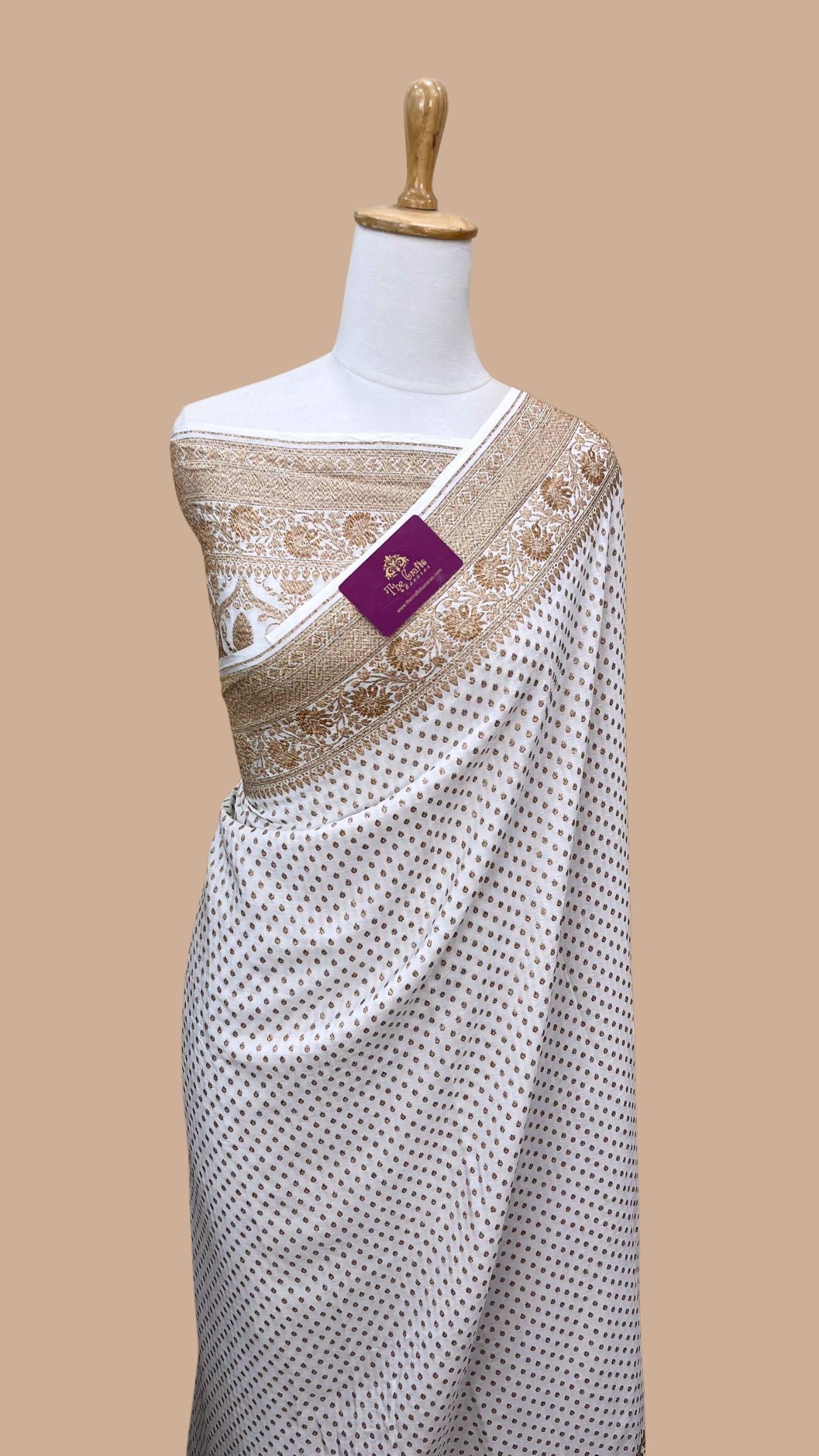 Pure Crepe Georgette Banarasi Saree - Antique Zari