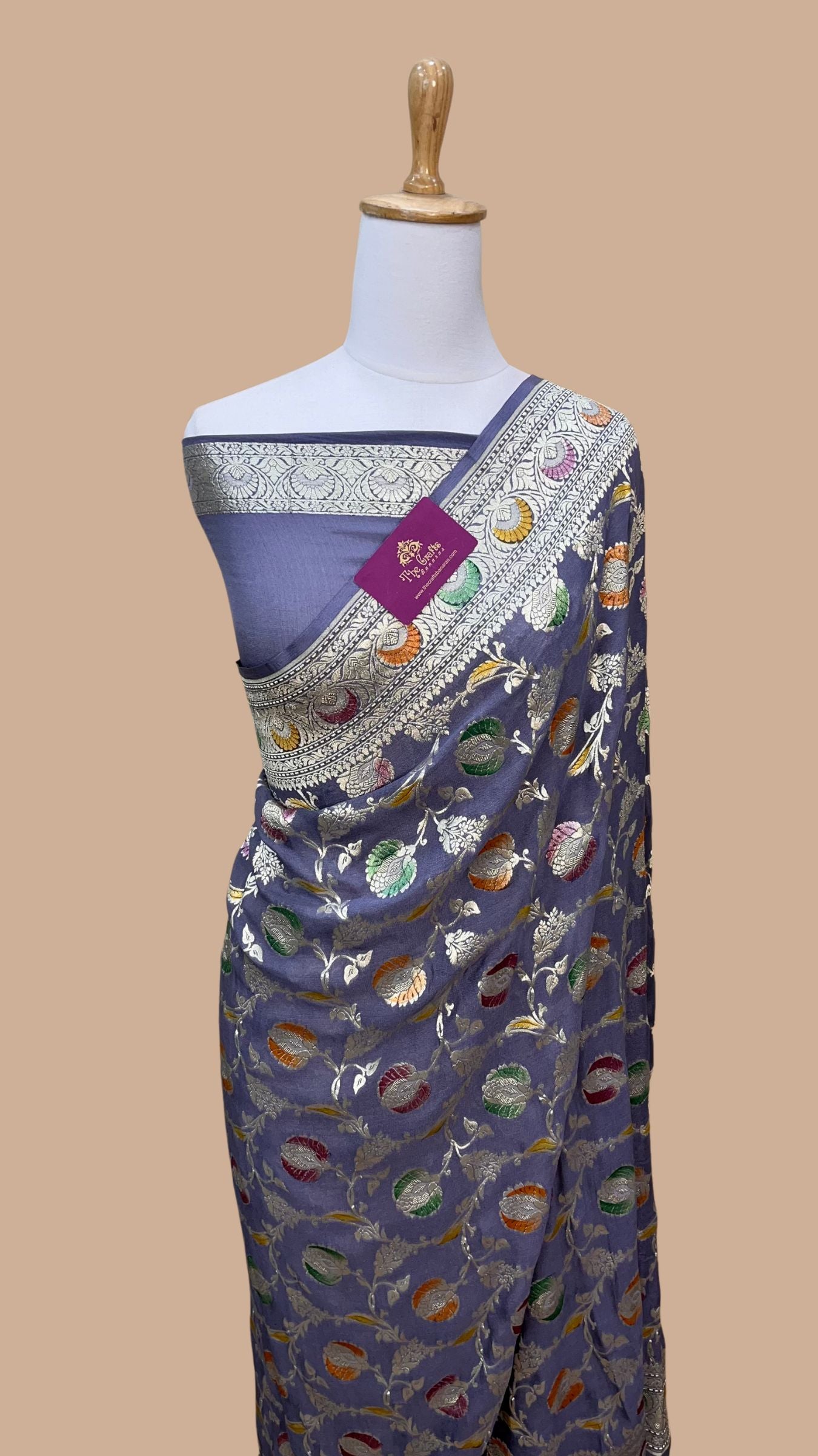 Khaddi Georgette Handloom Banarasi Saree