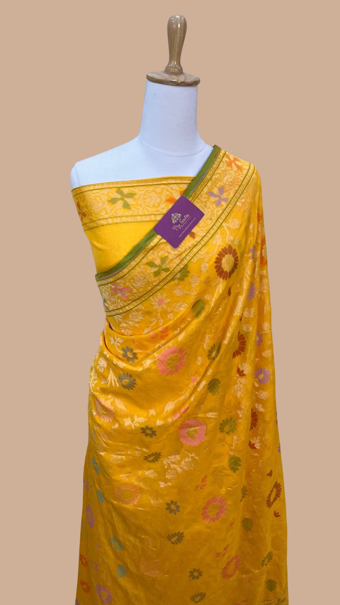 Pure Ektara Cotton Jamdani Banarasi Saree - Tilfi