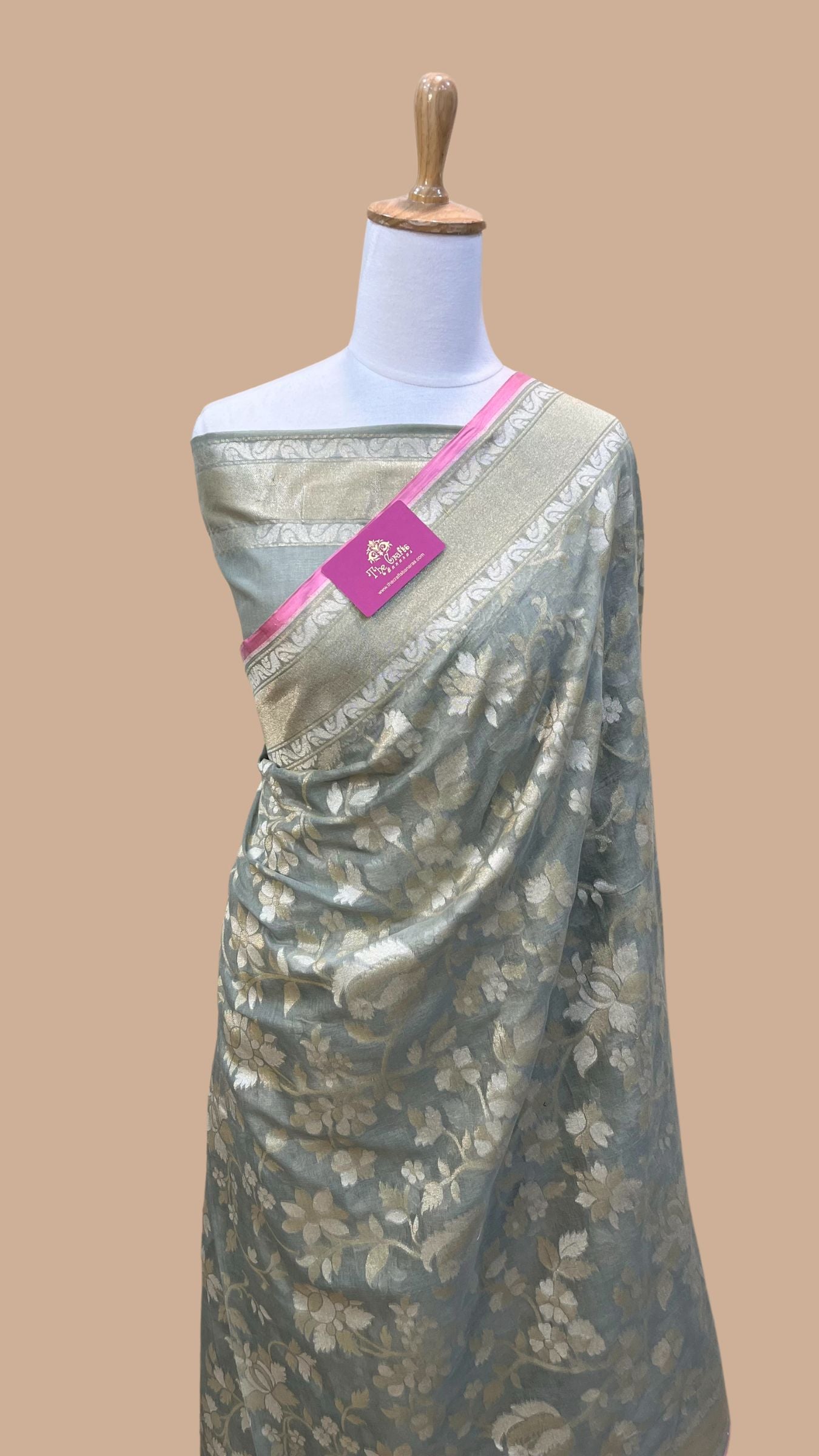 Pure Ektara Cotton Jamdani Banarasi Saree - Alfi