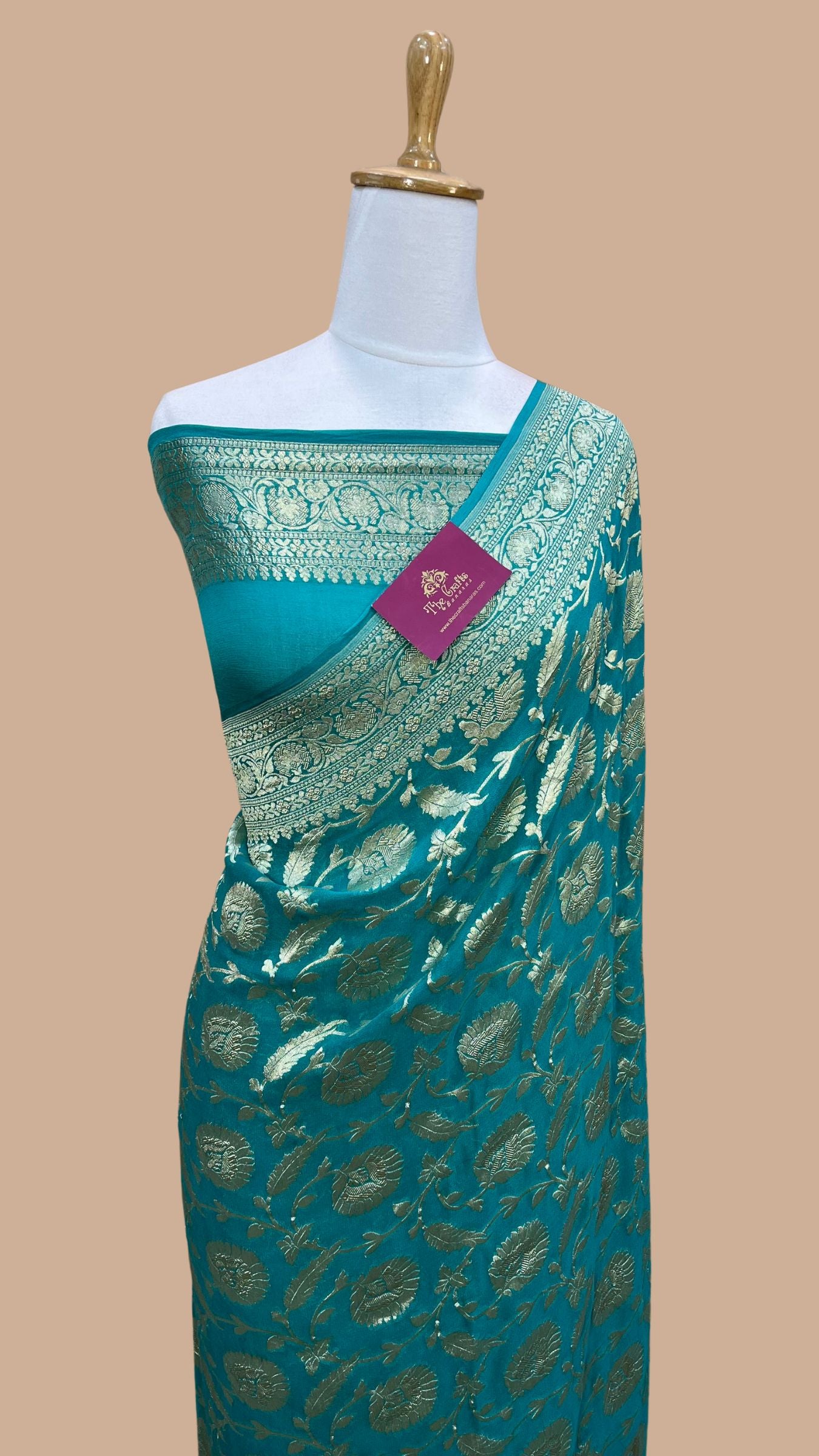 Khaddi Georgette Banarasi Saree - Water Zari