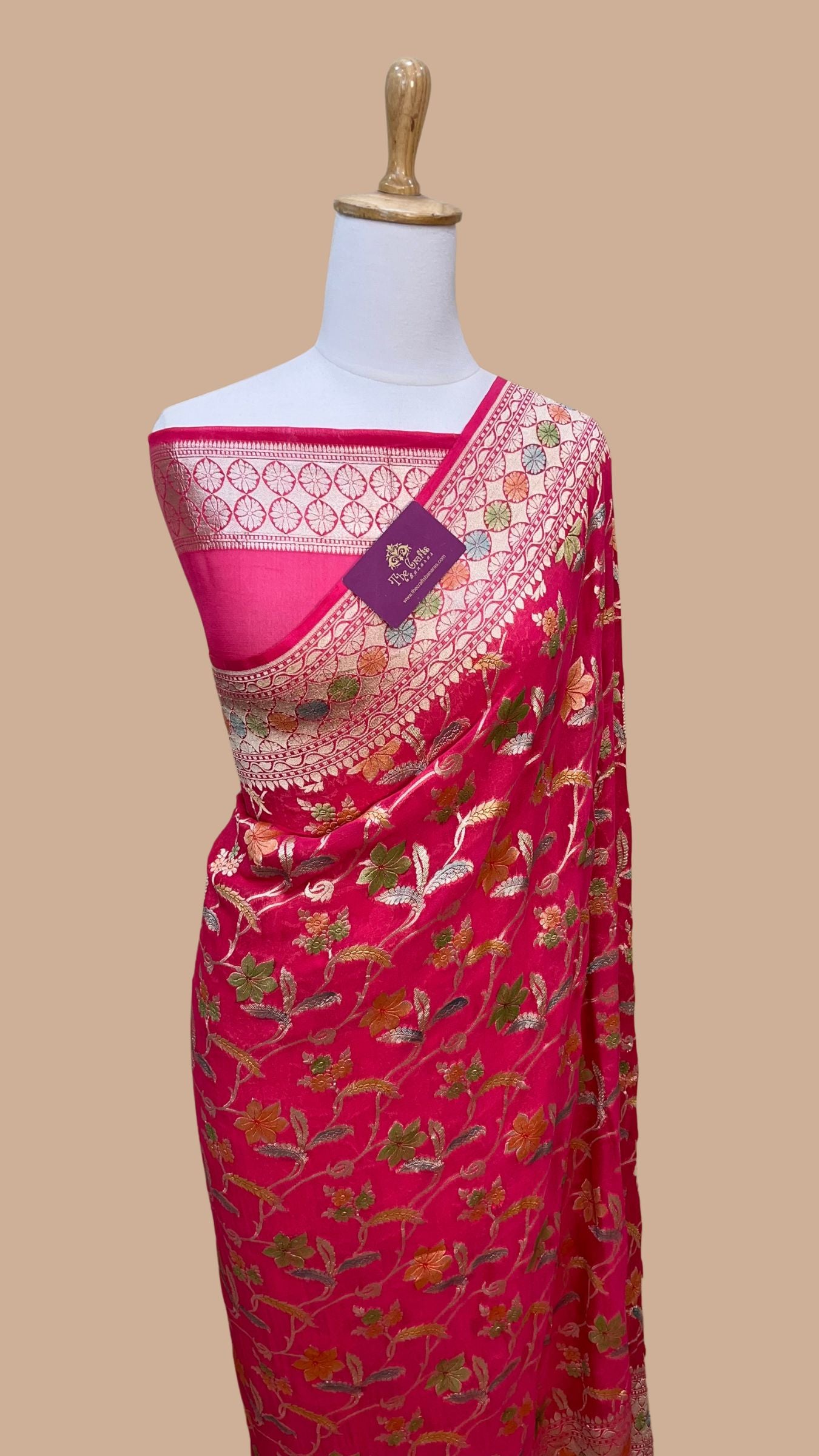 Khaddi Georgette Handloom Banarasi Saree