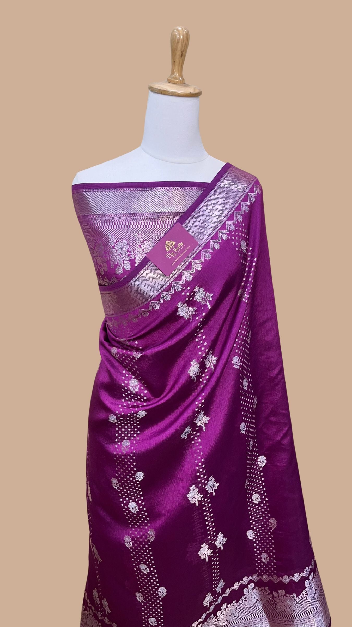 Purple Pure ChiniyaSilk Banarasi Saree