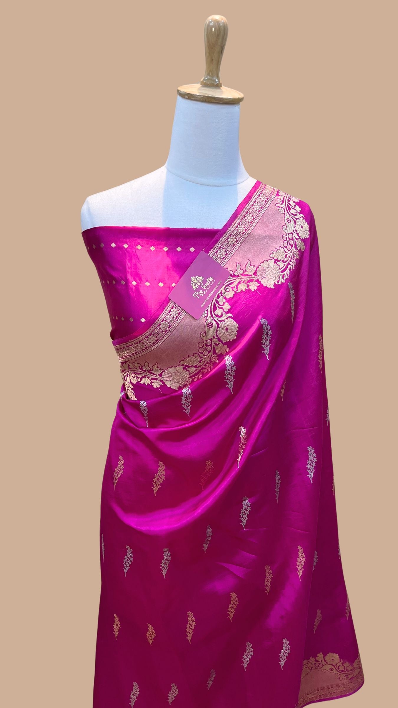 Pure  Mango Silk Handloom Banarasi Saree