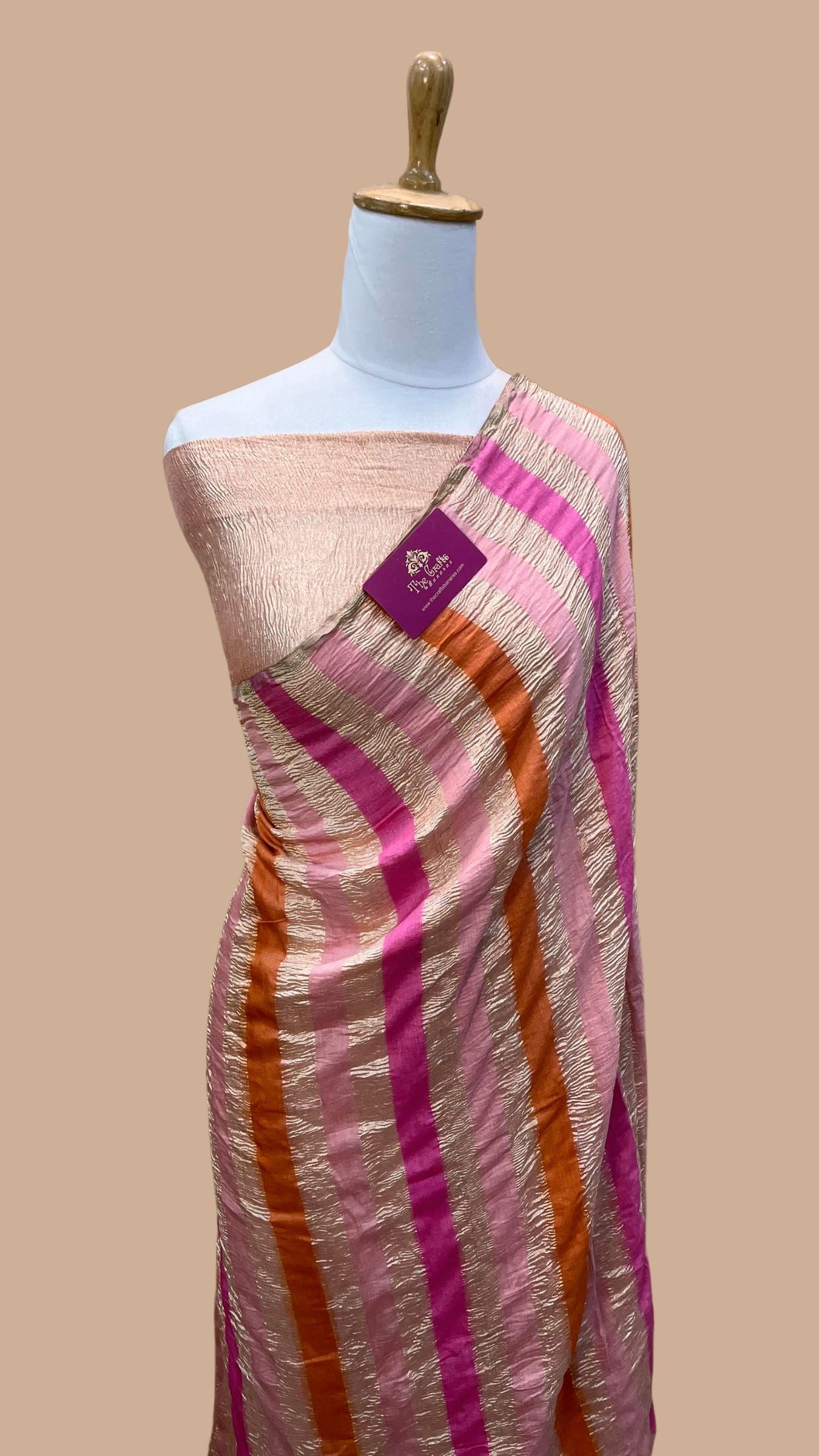 Pure Munga Tissue Silk Handloom Banarasi Saree