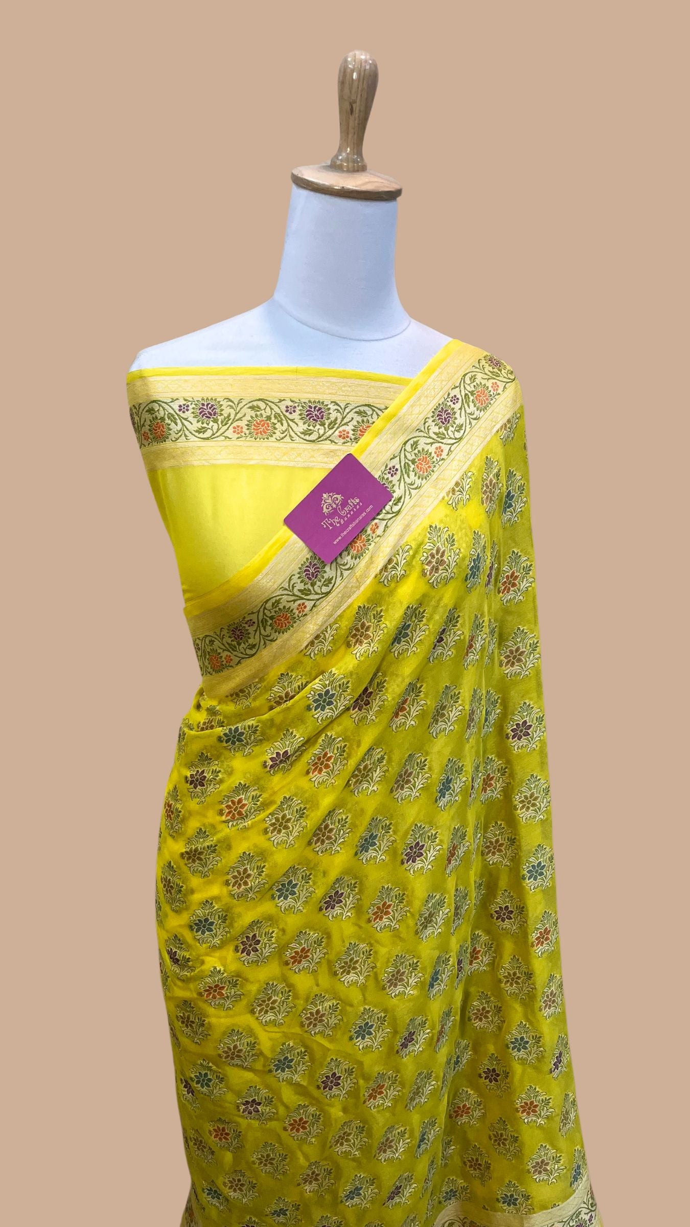 Pure Khaddi Chiffon Banarasi Saree