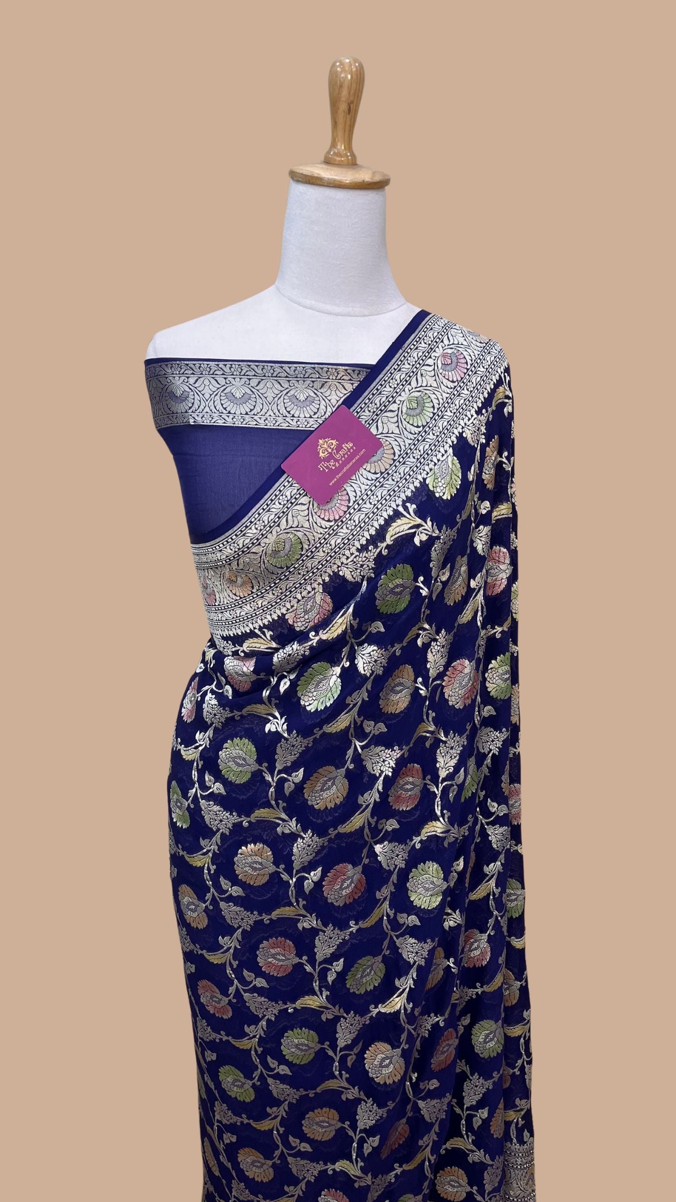 Khaddi Georgette Handloom Banarasi Saree