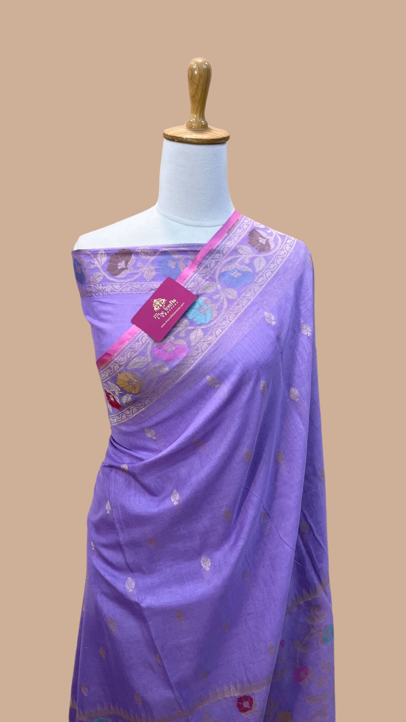 Pure Ektara Cotton Jamdani Banarasi Saree - Alfi