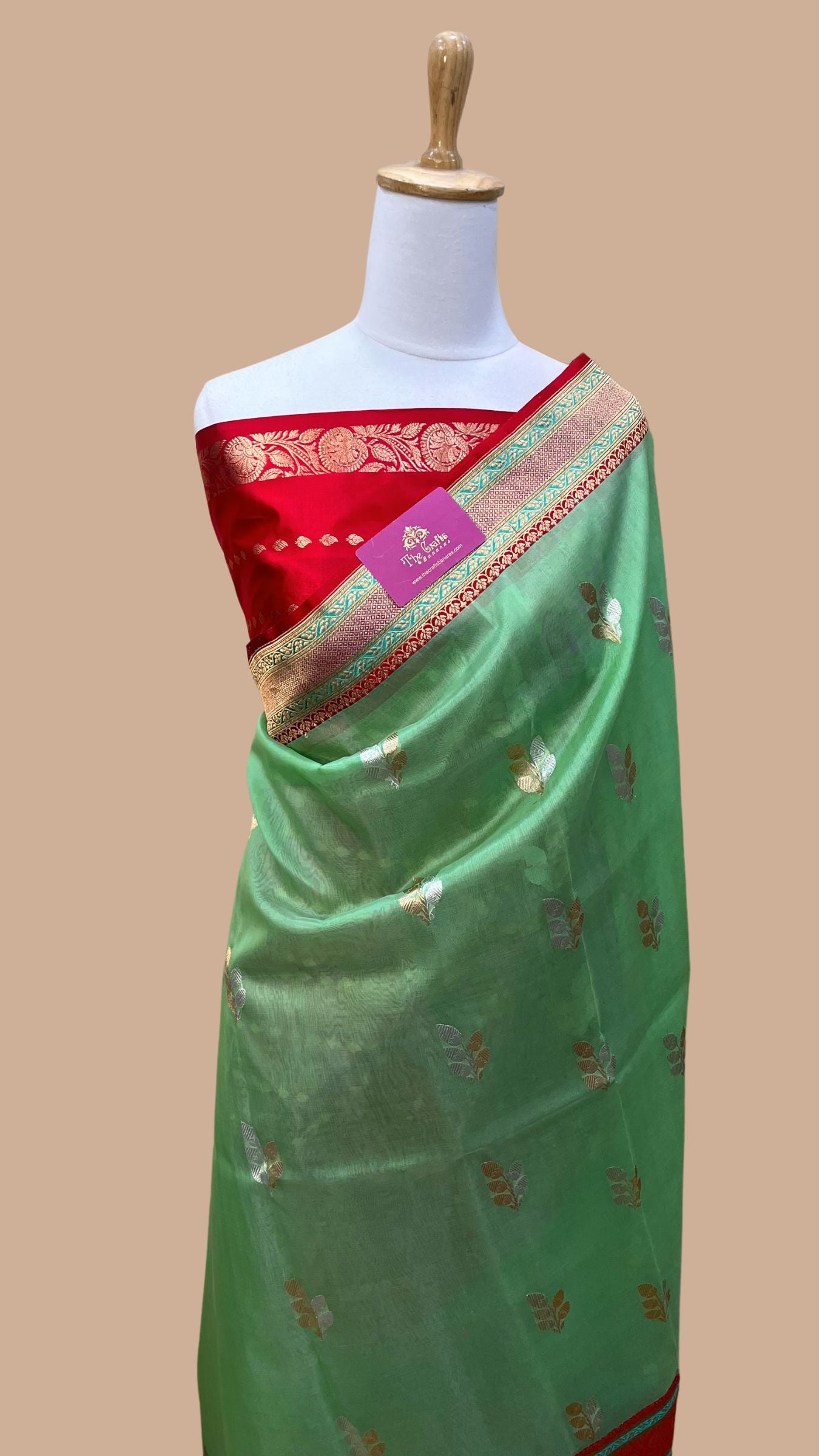 Pure Kora Silk Handloom Banarasi Saree - with sona rupa kadhua motifs