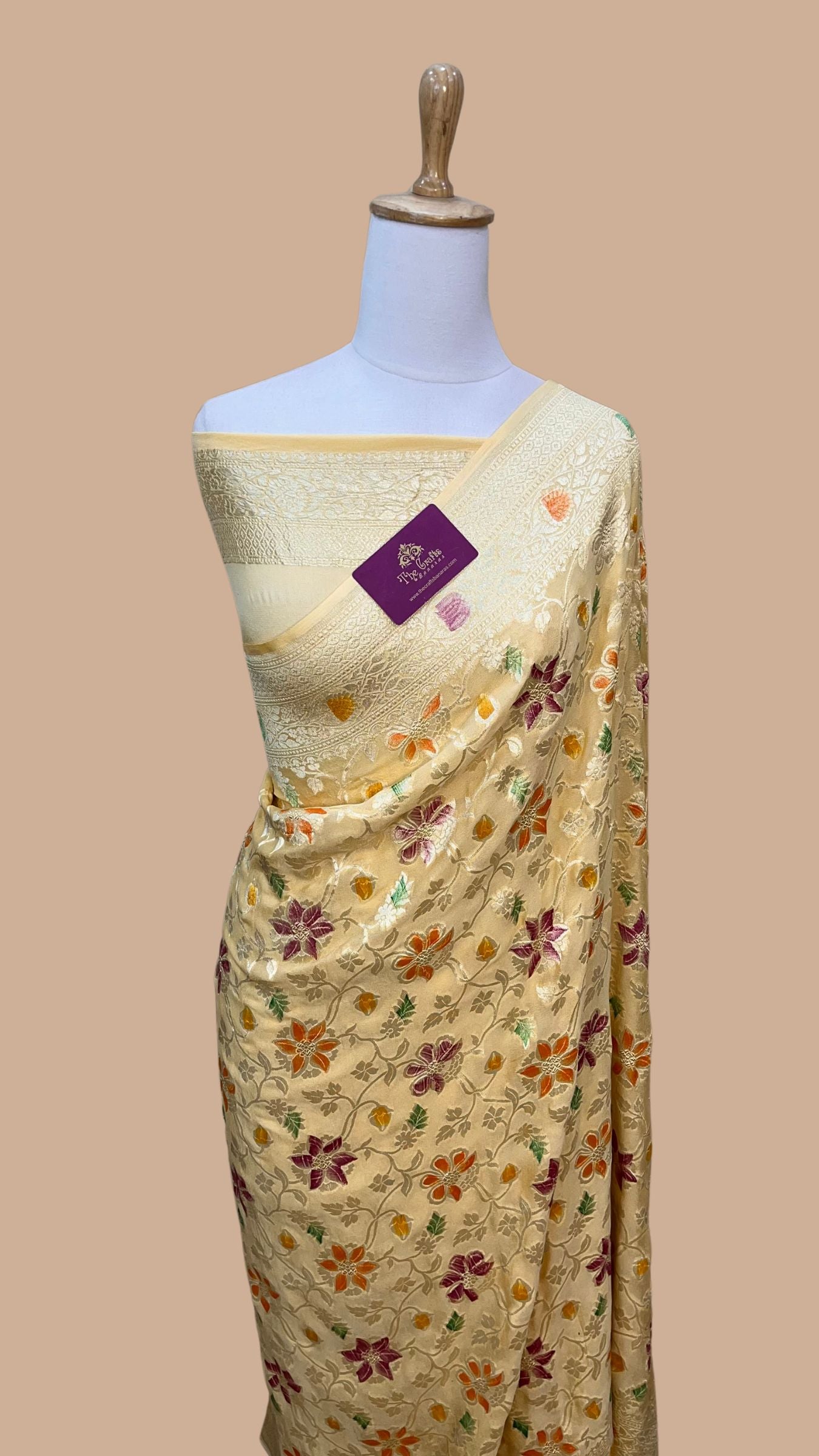 Khaddi Georgette Handloom Banarasi Saree