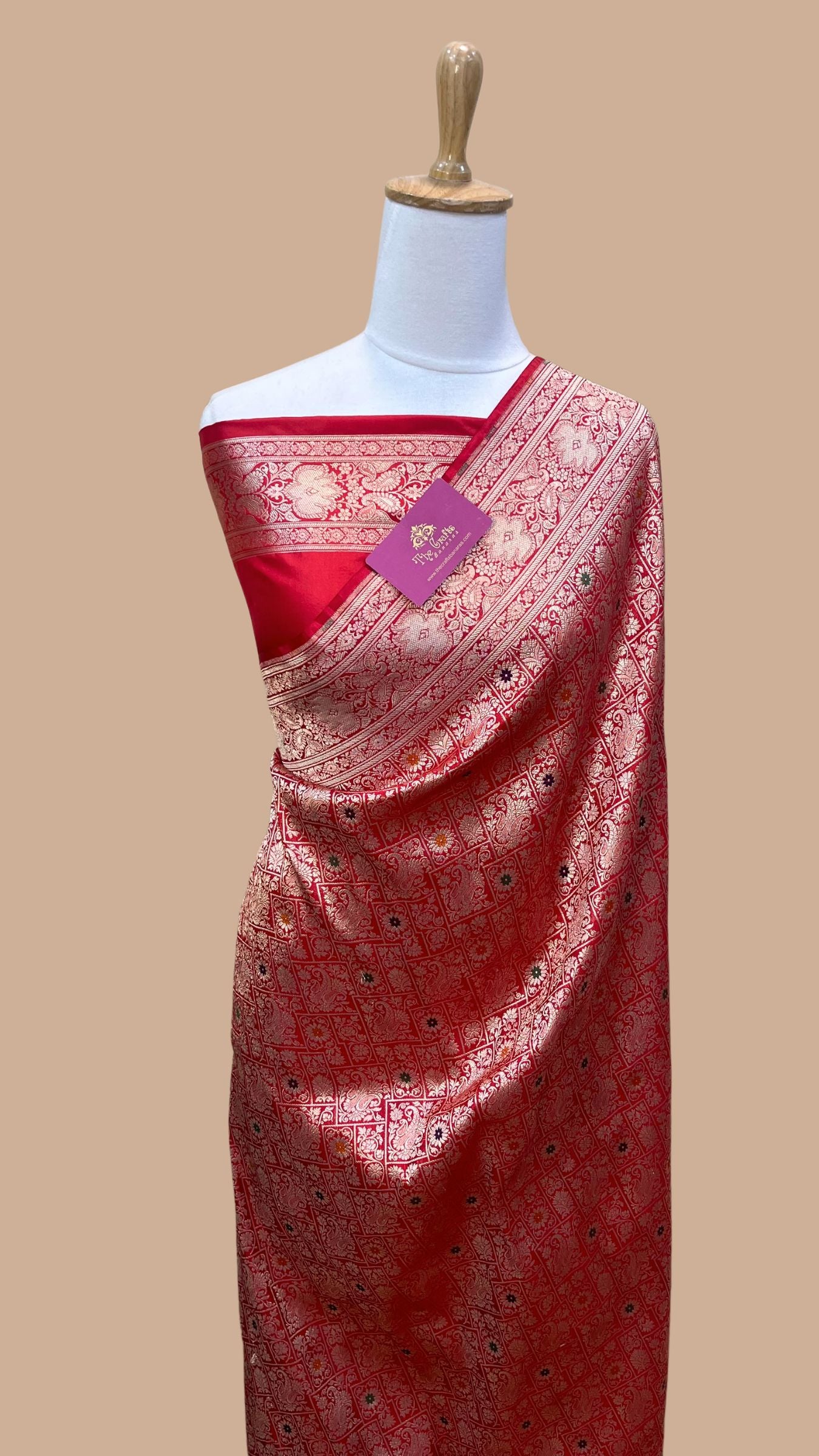 Pure Katan Silk Handloom Banarasi Saree - Tanchui Brocade Meena