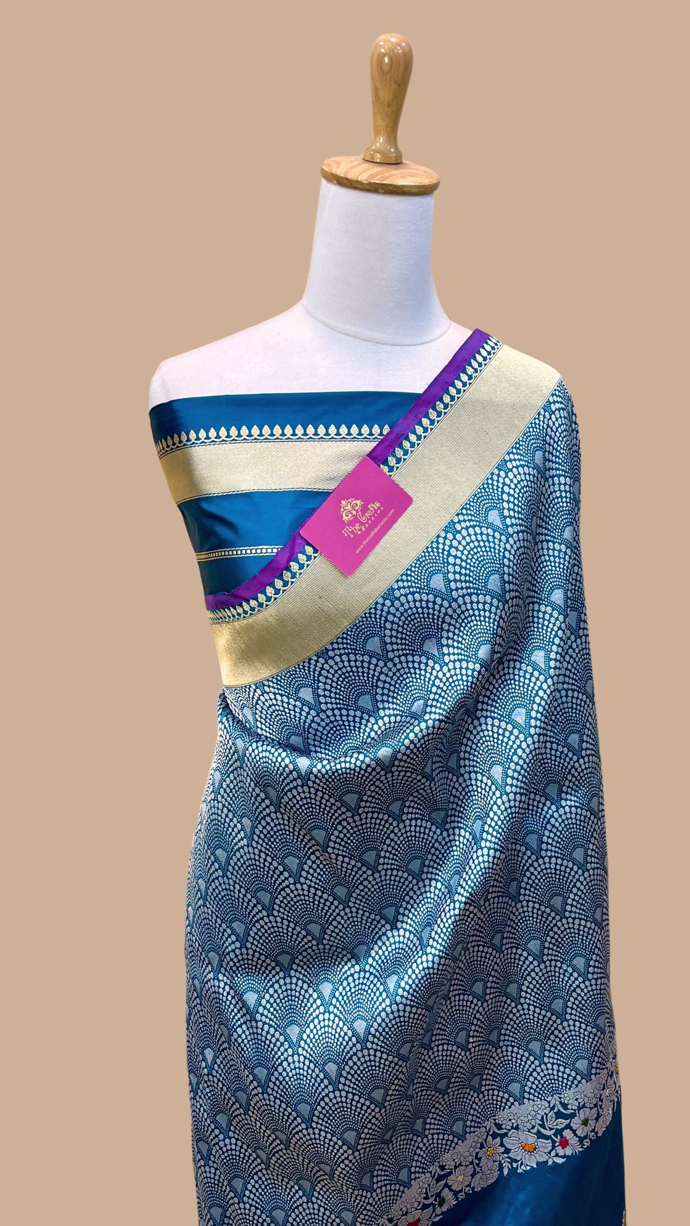 Pure Katan Silk Handloom Banarasi Saree - Kadhua Tanchui Brocade Meena