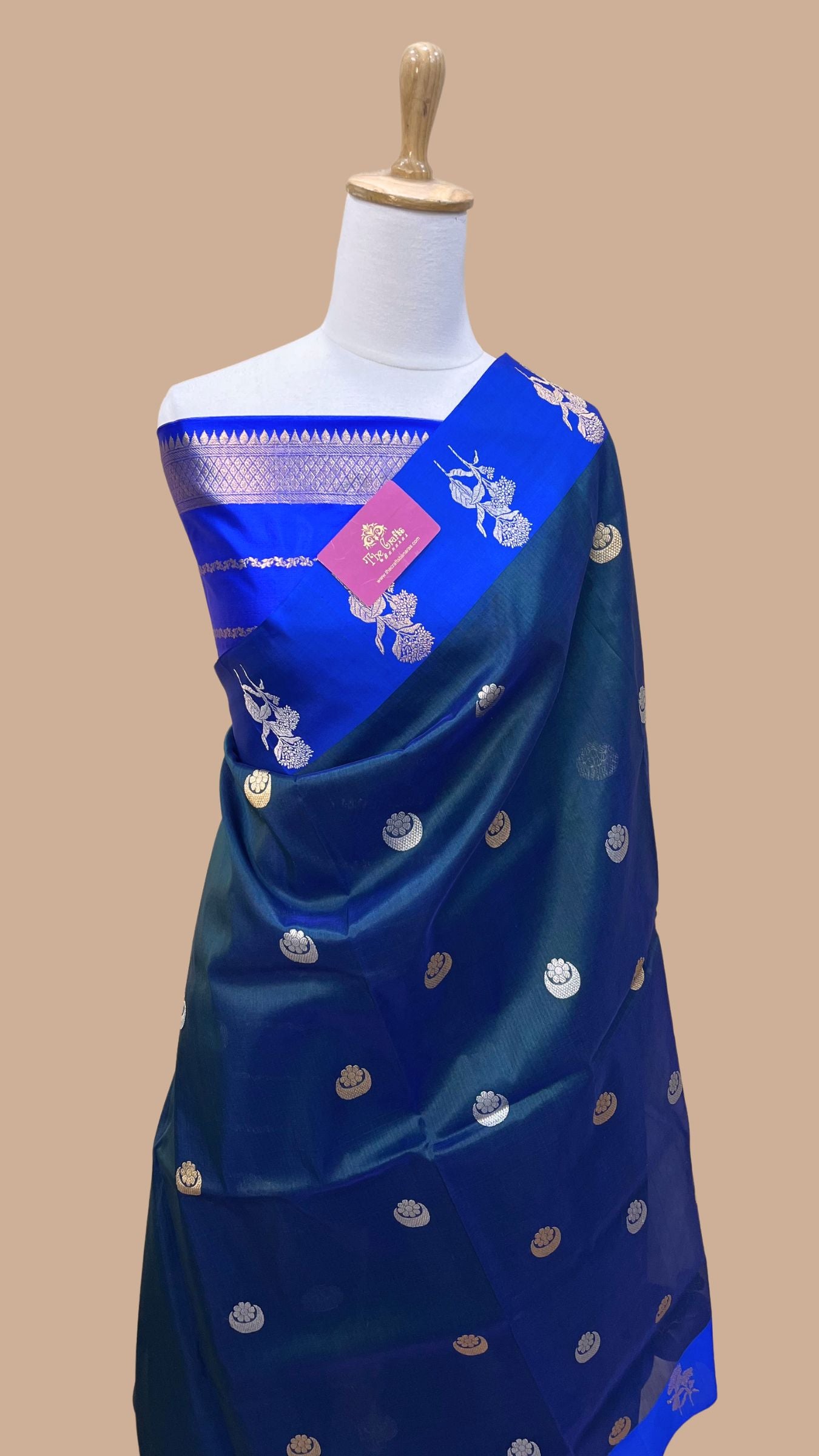 Pure Kora Silk Handloom Banarasi Saree - with sona rupa kadhua motifs