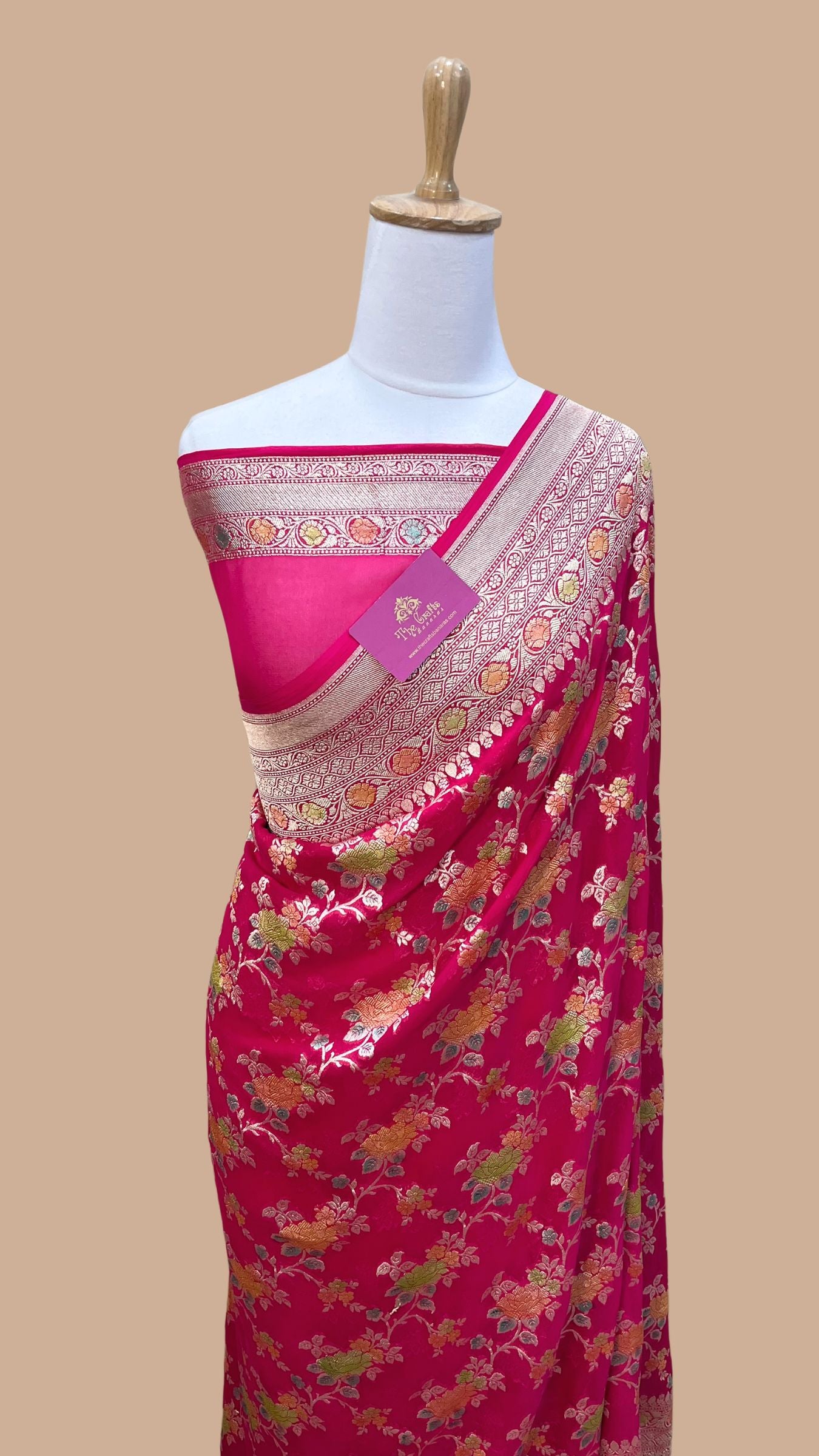 Khaddi Georgette Handloom Banarasi Saree
