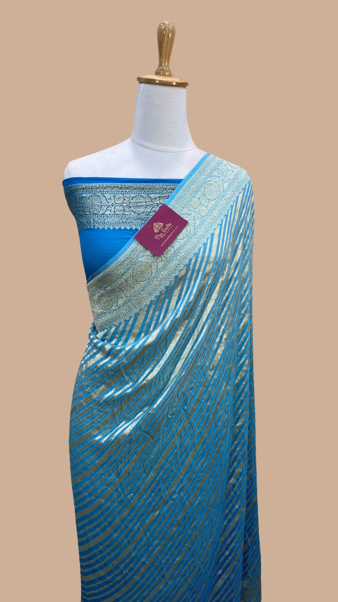 Khaddi Georgette Banarasi Saree - Water Zari