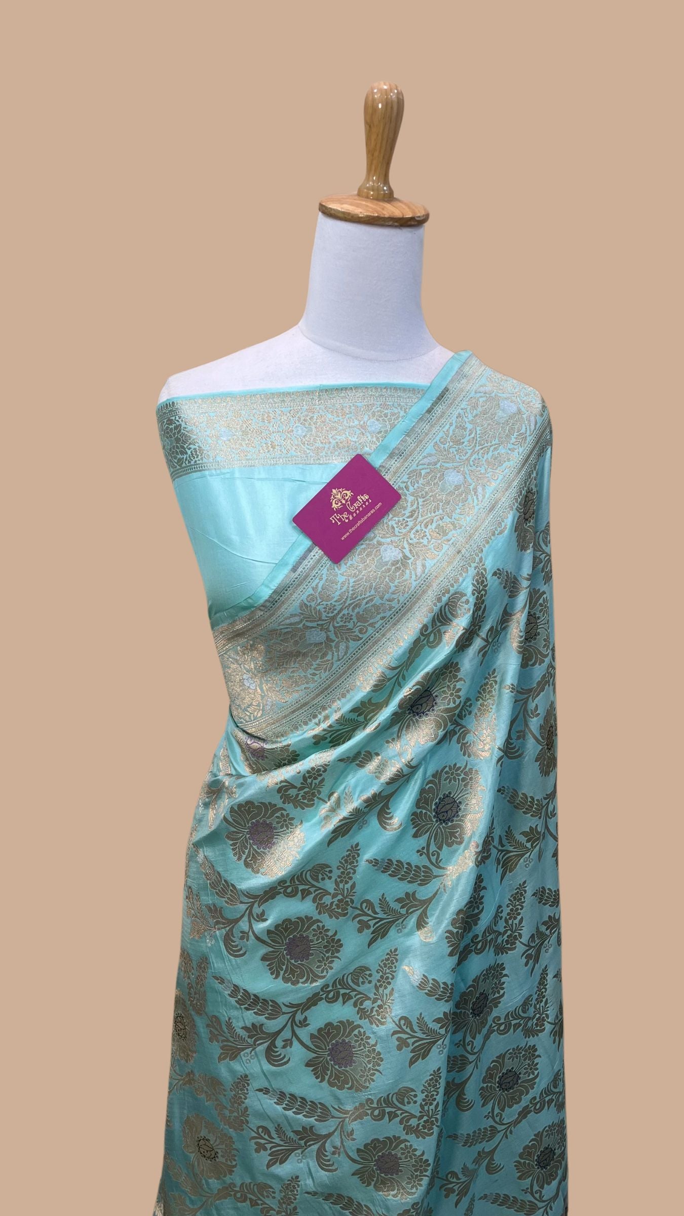 Pure Katan Silk Handloom Banarasi Saree - All over meenakari Jaal work