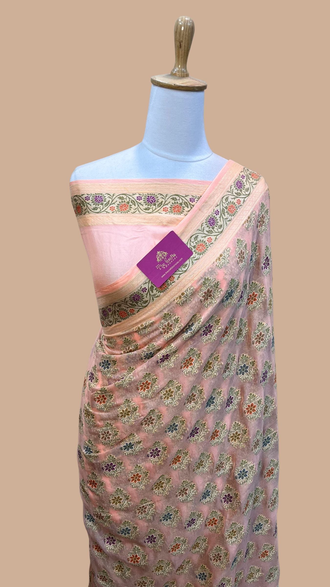 Pure Khaddi Chiffon Banarasi Saree