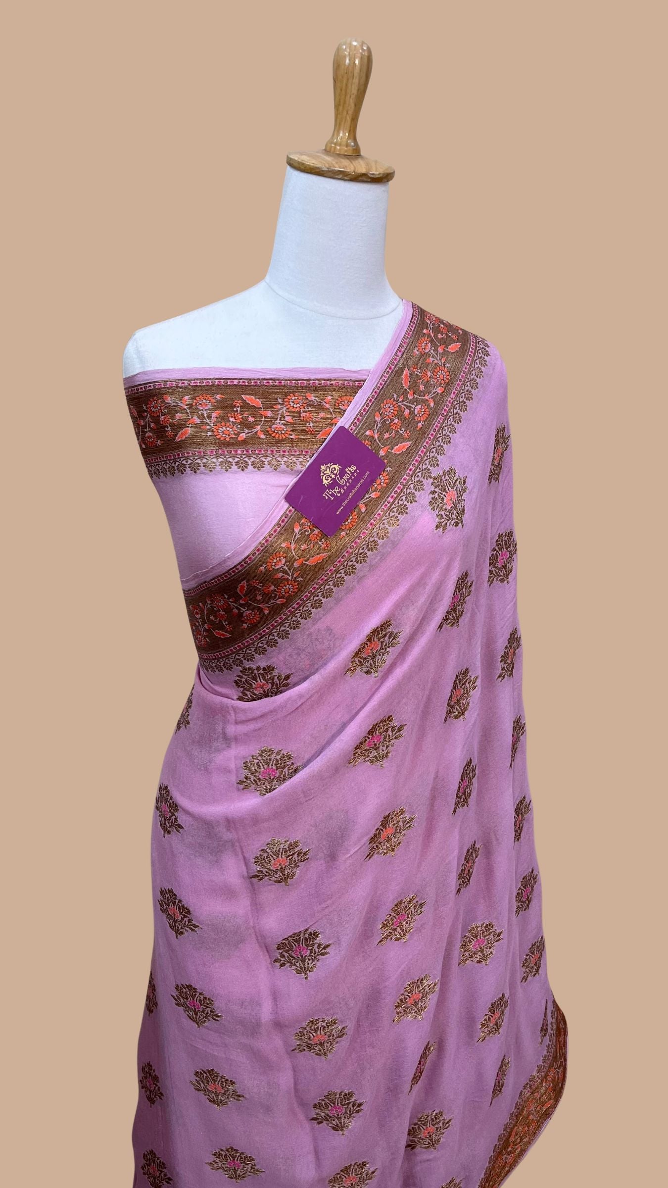 Pure Khaddi Chiffon Banarasi Saree