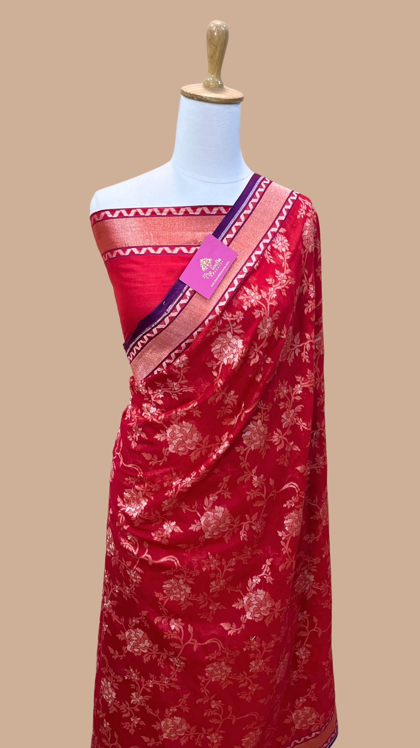 Pure Ektara Cotton Jamdani Banarasi Saree - Alfi