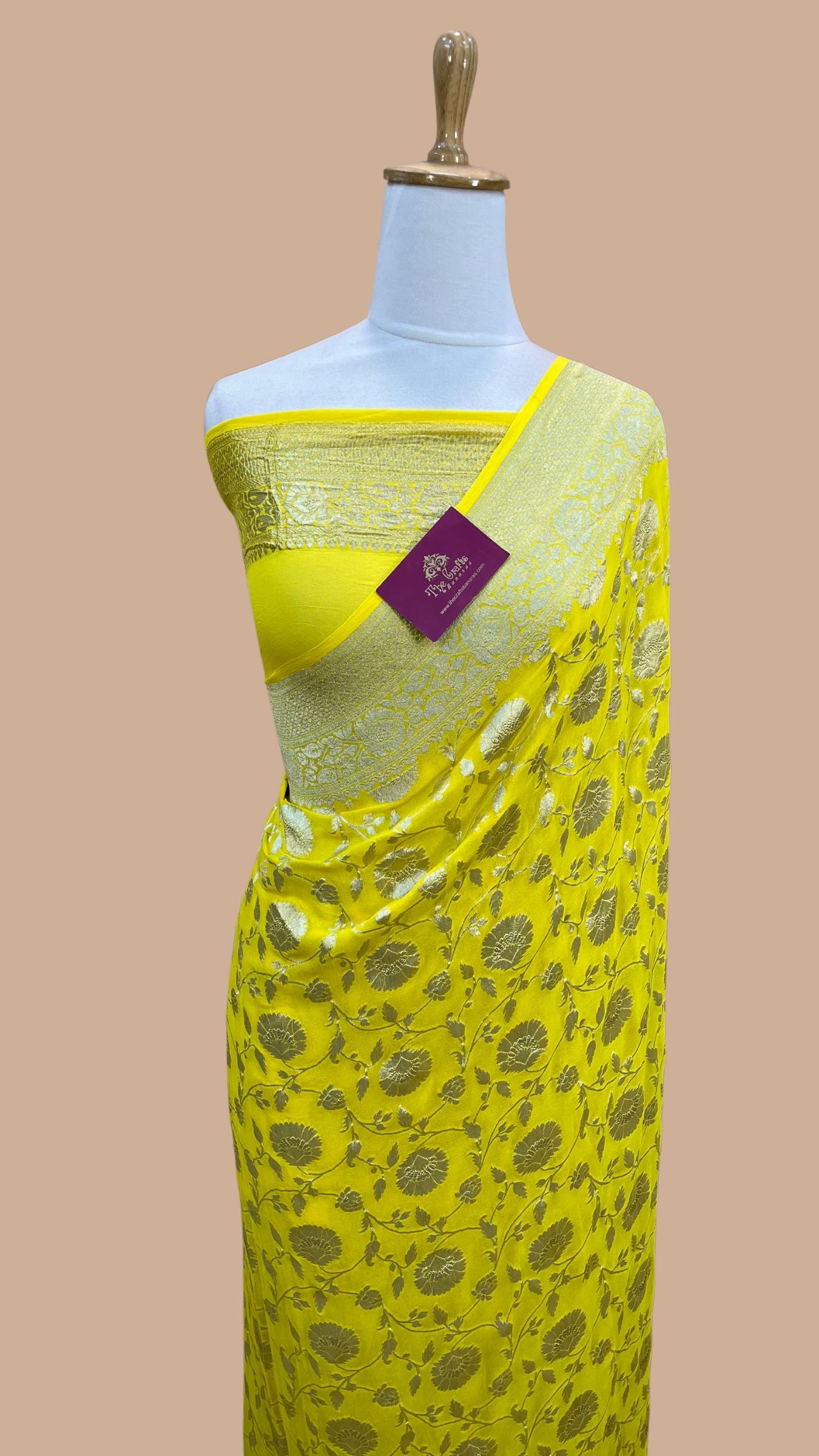 Khaddi Georgette Banarasi Saree - Water Zari