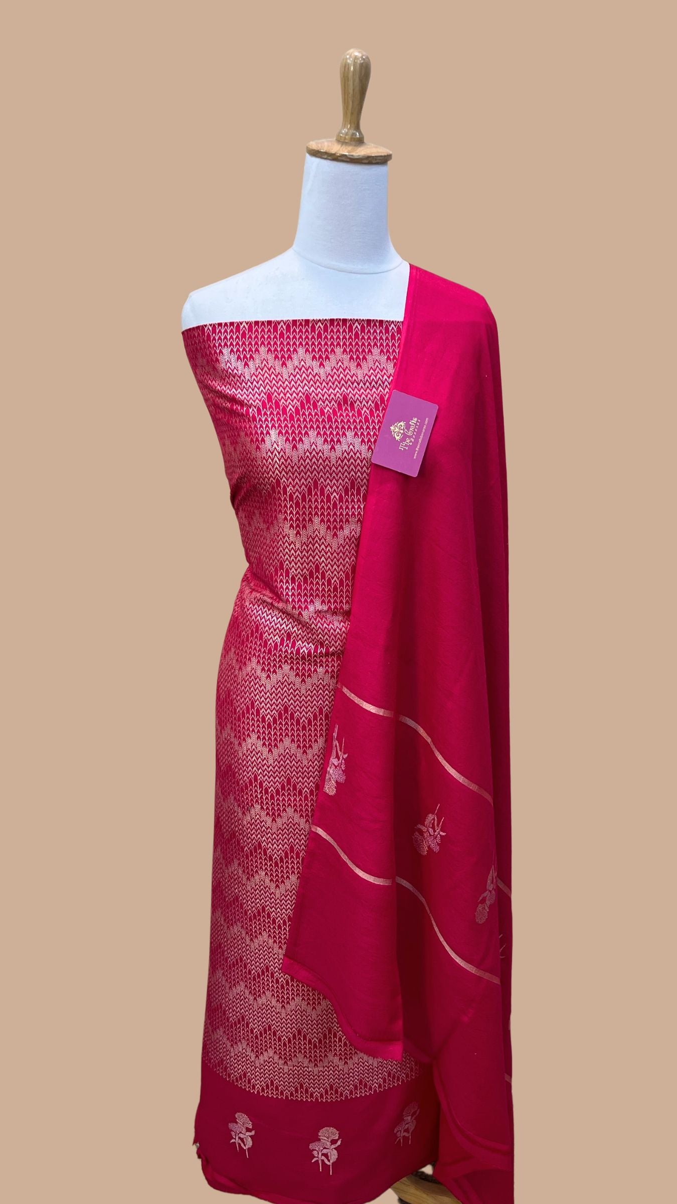 Pure Moonga Silk Brocade Banarasi Dress Material