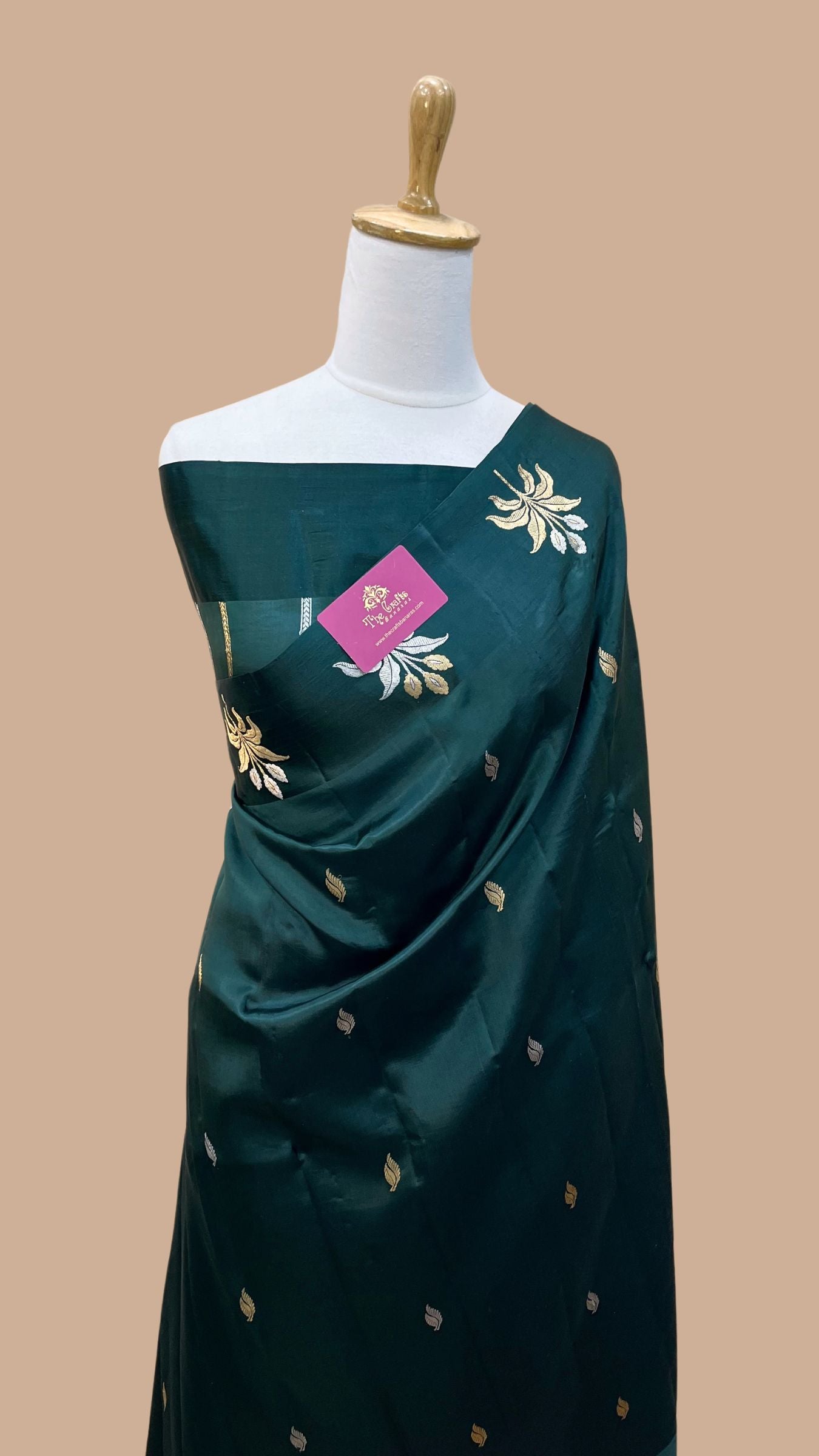 Pure Mango Silk Handloom Banarasi Saree - With Sona Roopa Motifs