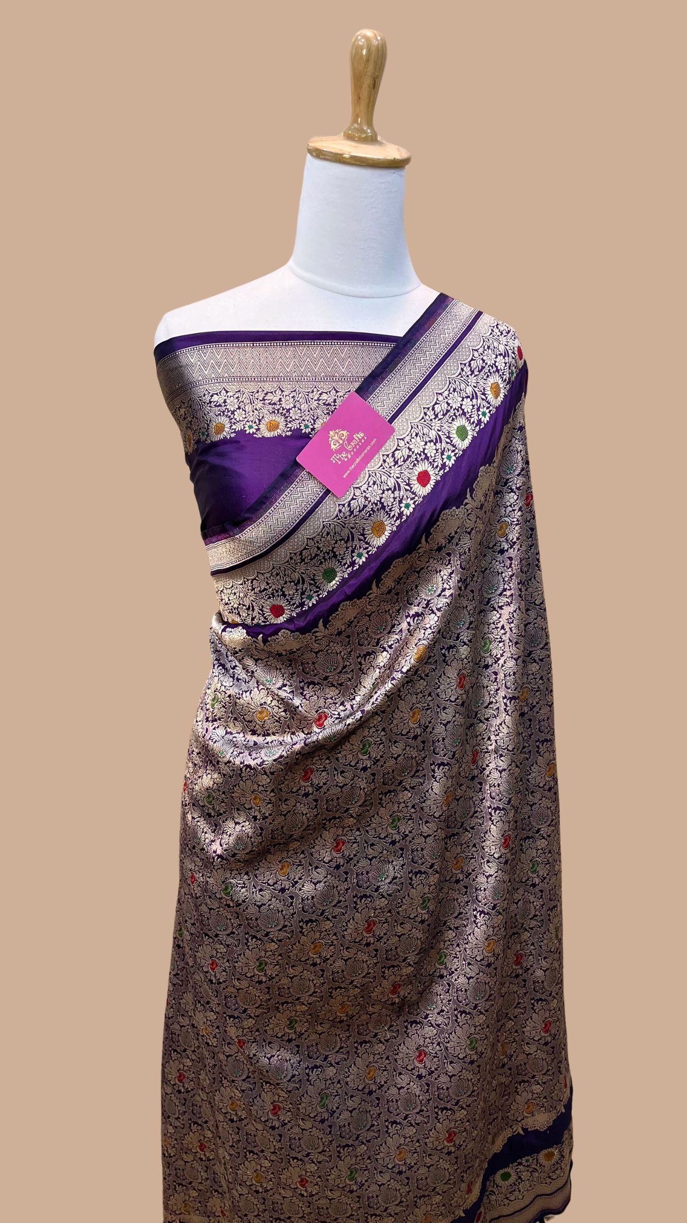 Pure Katan Silk Handloom Banarasi Saree - Tanchui Brocade Meena