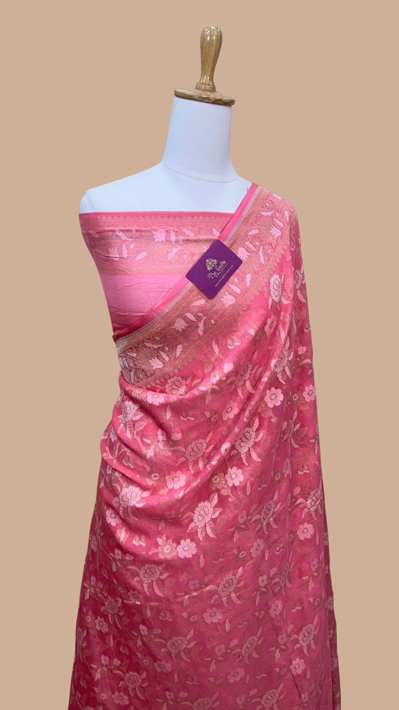 Pure Ektara Cotton Jamdani Banarasi Saree - Alfi