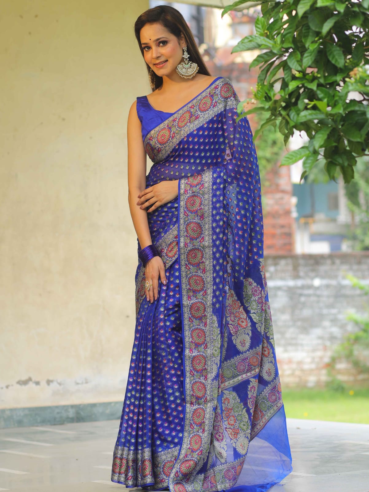 Pure Khaddi Chiffon Banarasi Saree