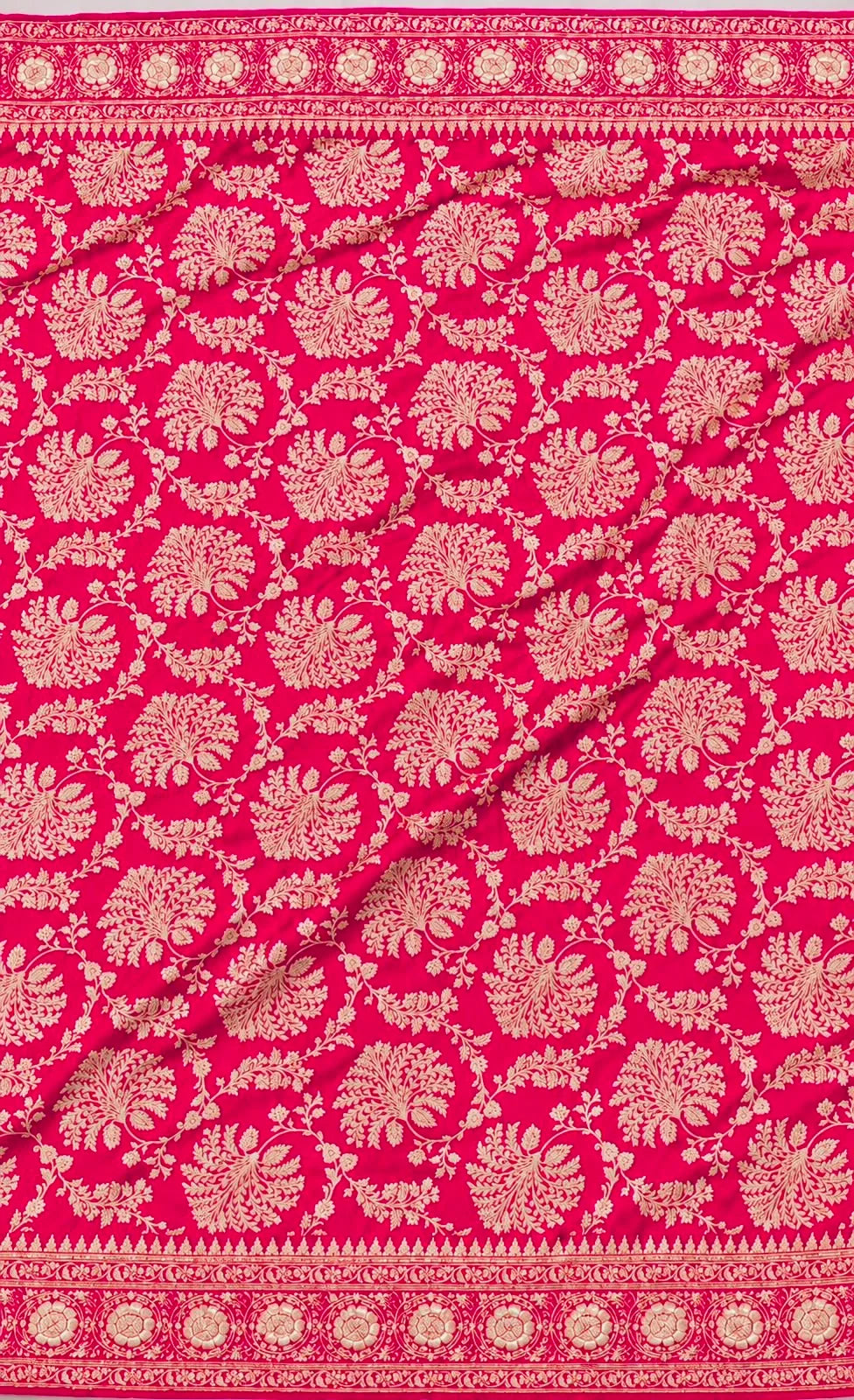Pure Katan Silk Handloom Banarasi Saree with Gotta Patti Zardozi Handwork