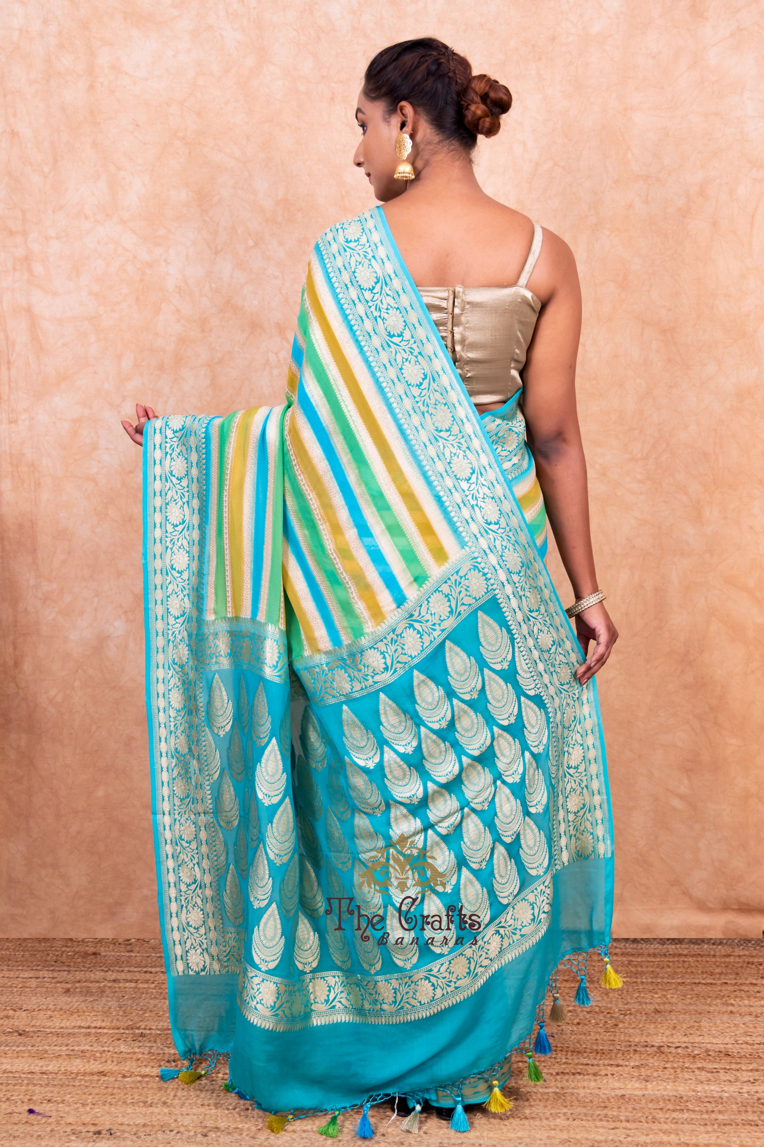 Khaddi Georgette Handloom Banarasi Saree