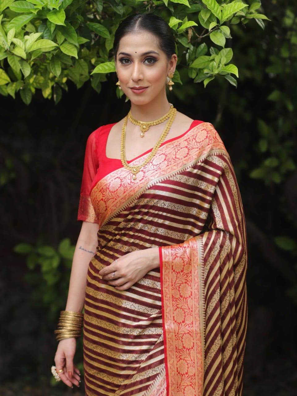 Pure Khaddi Chiffon Banarasi Saree