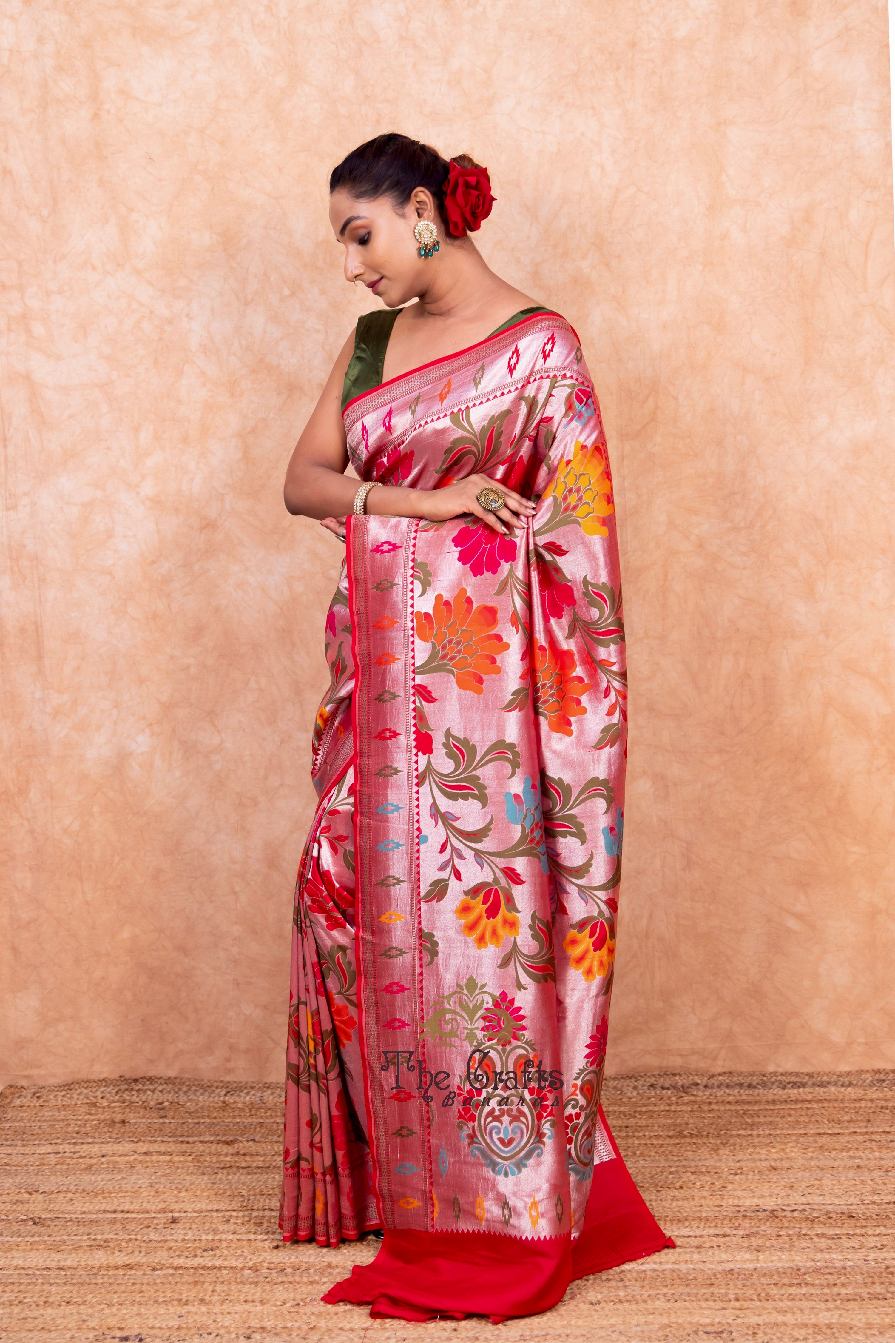 Pure Tussar Georgette Handloom Banarasi Saree - Brocade