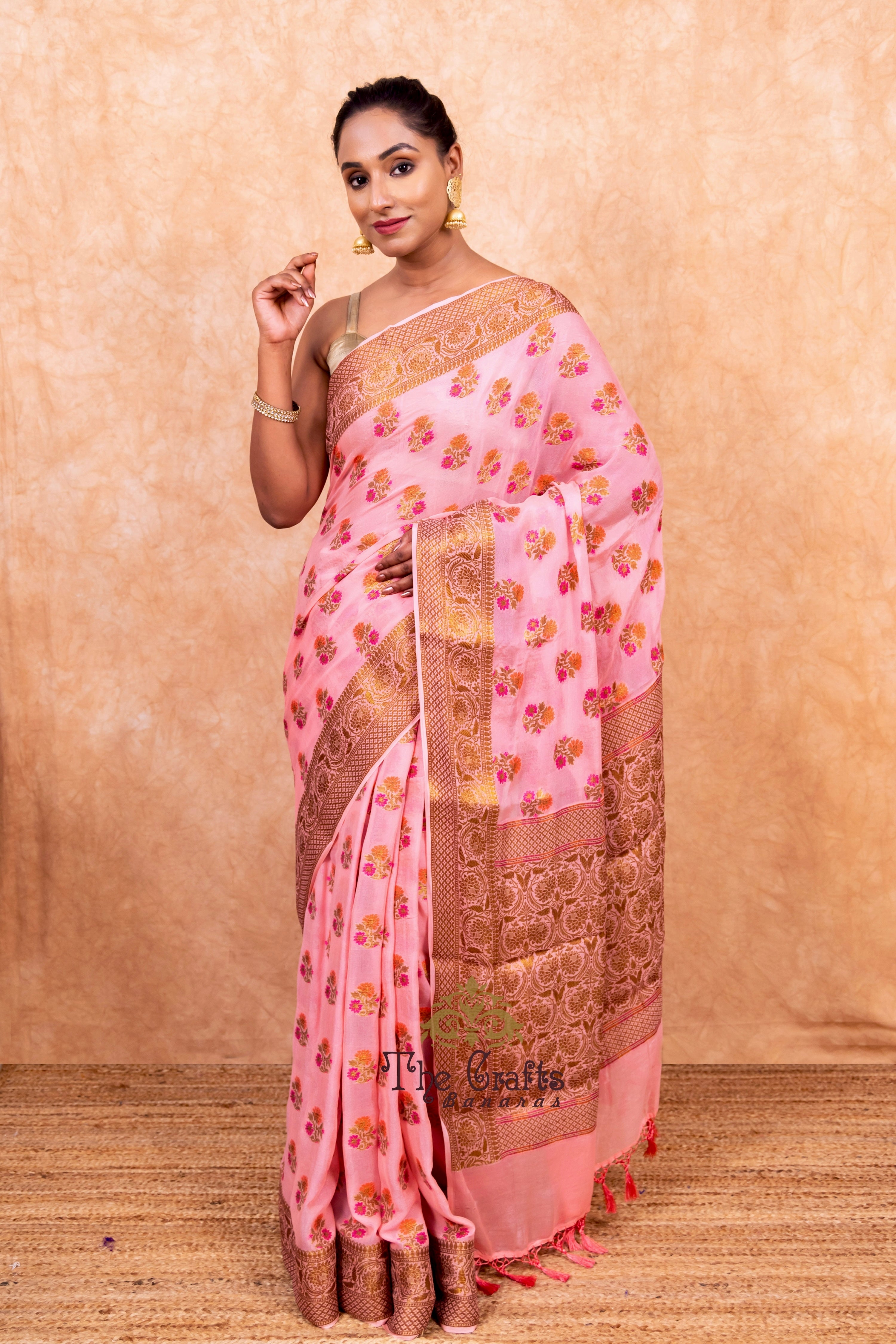 Pure Khaddi Chiffon Banarasi Saree