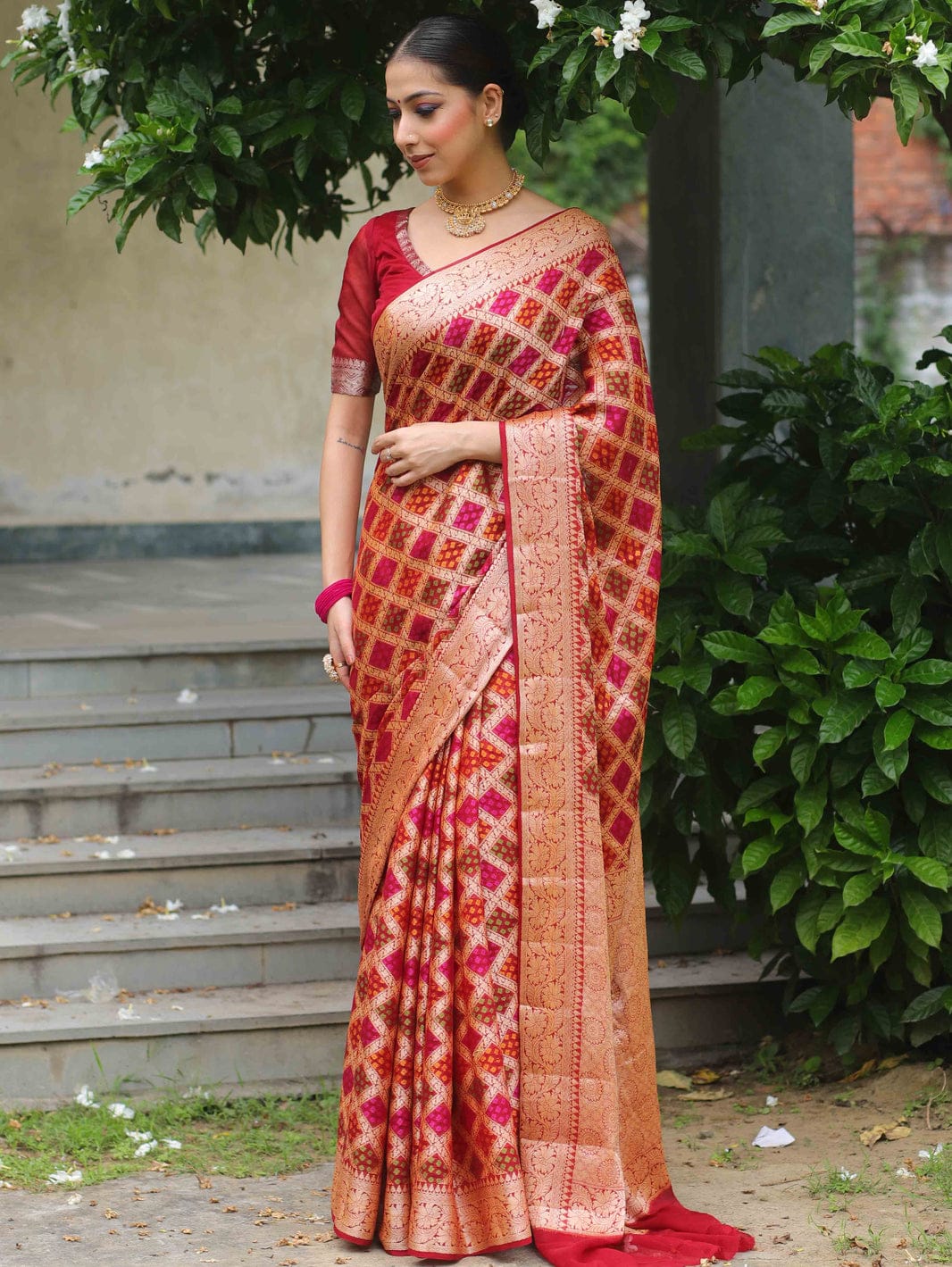 Pure Khaddi Chiffon Banarasi Saree