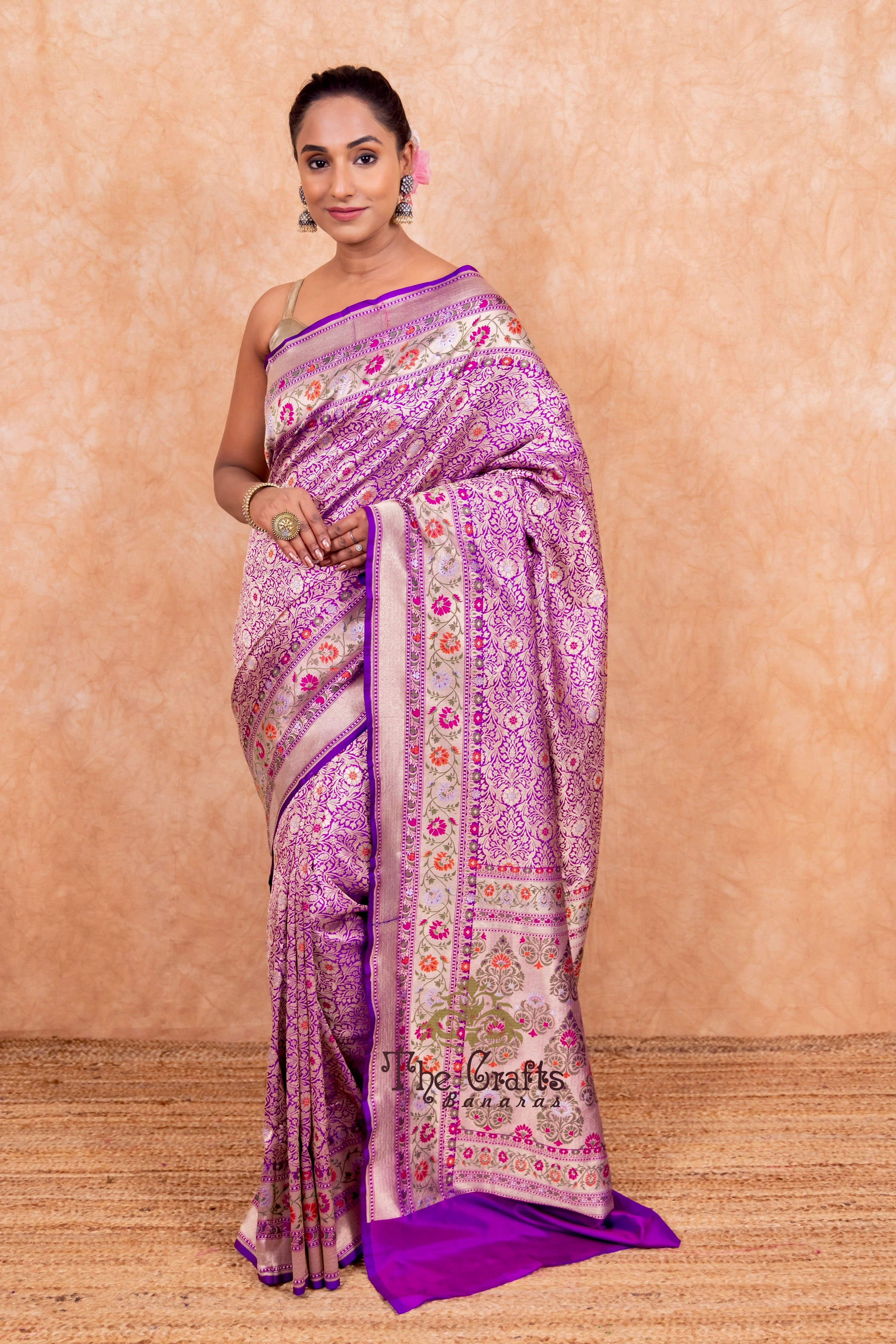 Pure Katan Silk Handloom Banarasi Saree - Tanchui Brocade Meena