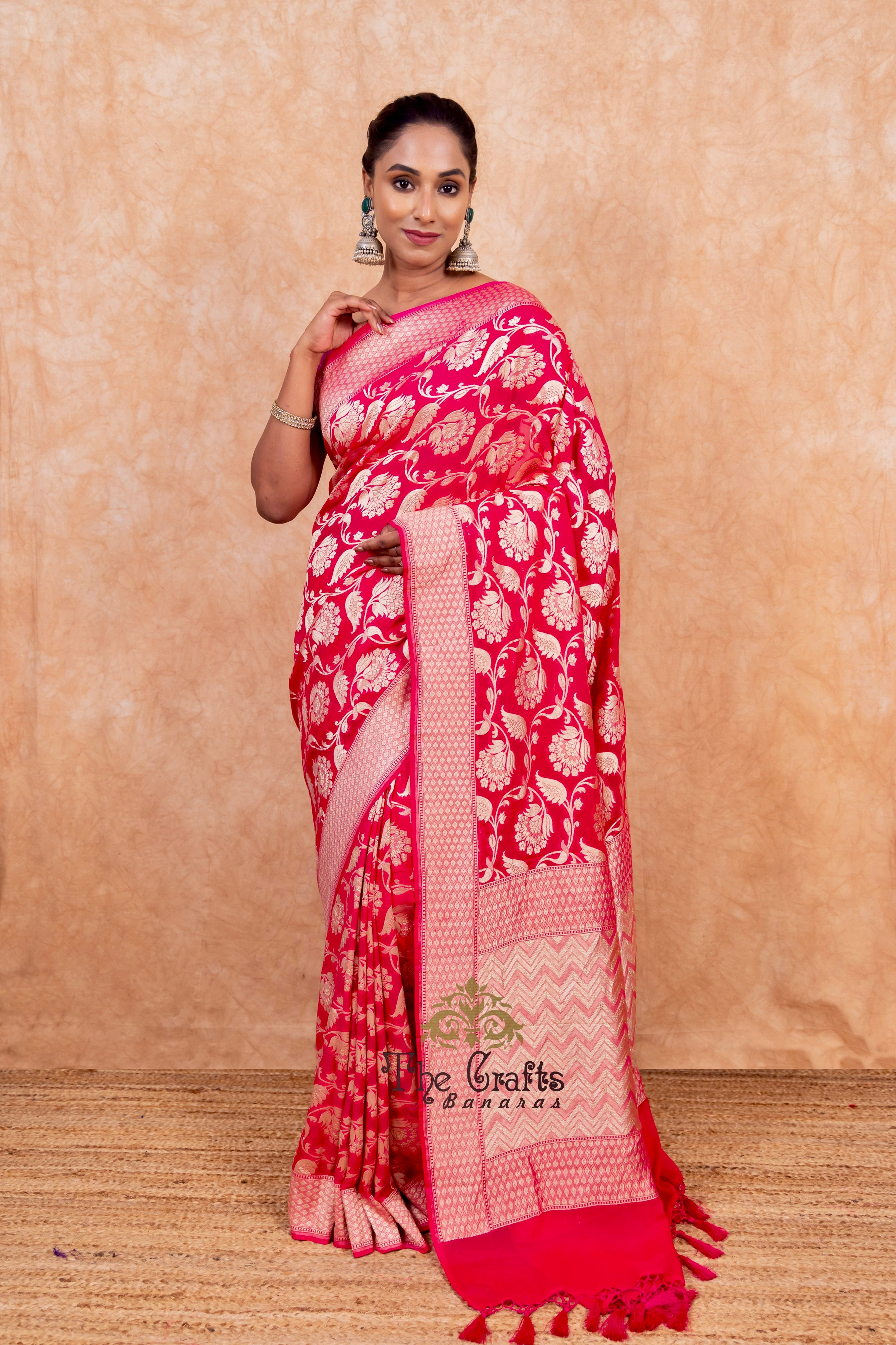 Khaddi Georgette Banarasi Saree - Water Zari