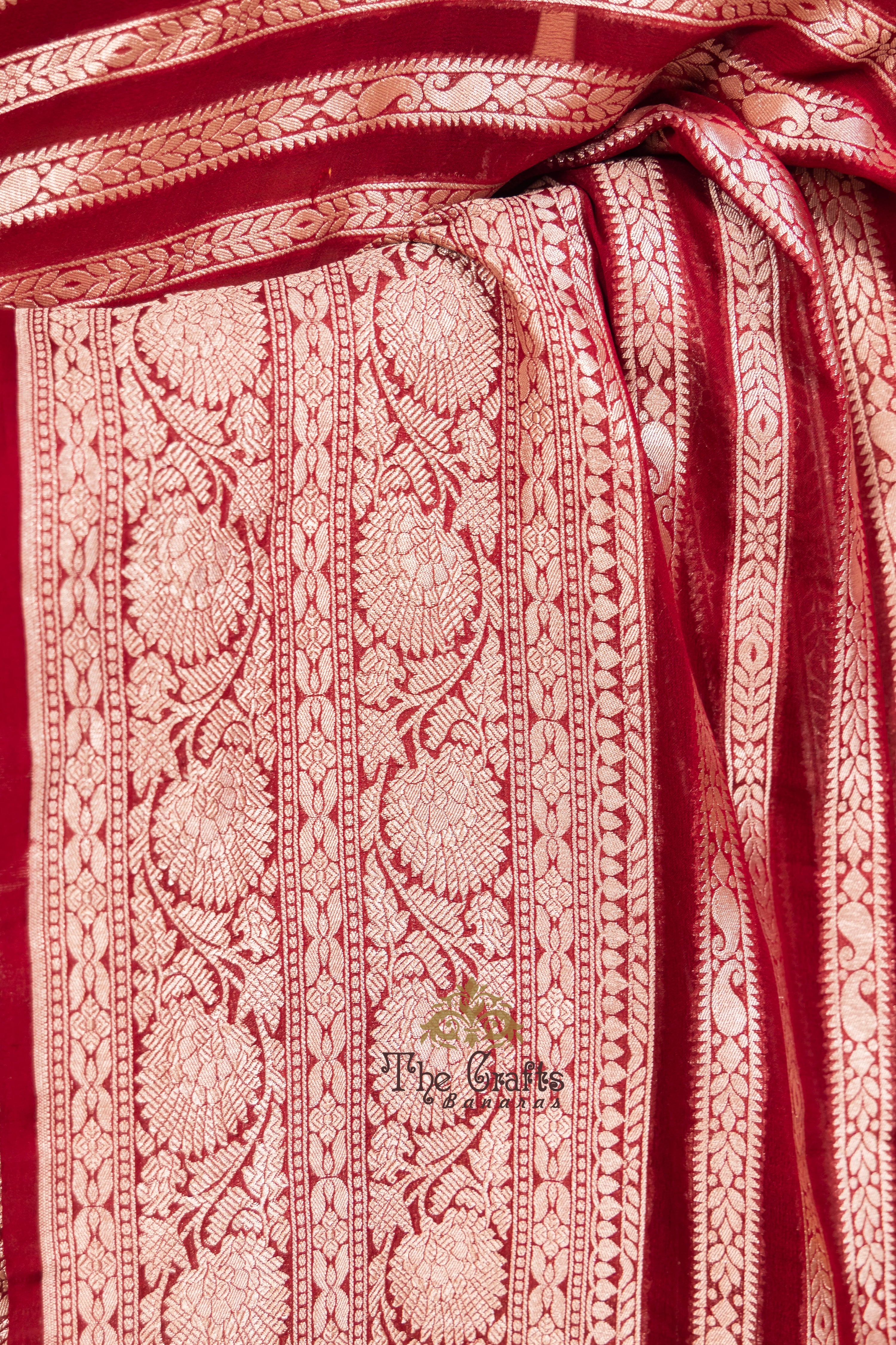 Khaddi Georgette Handloom Banarasi Saree