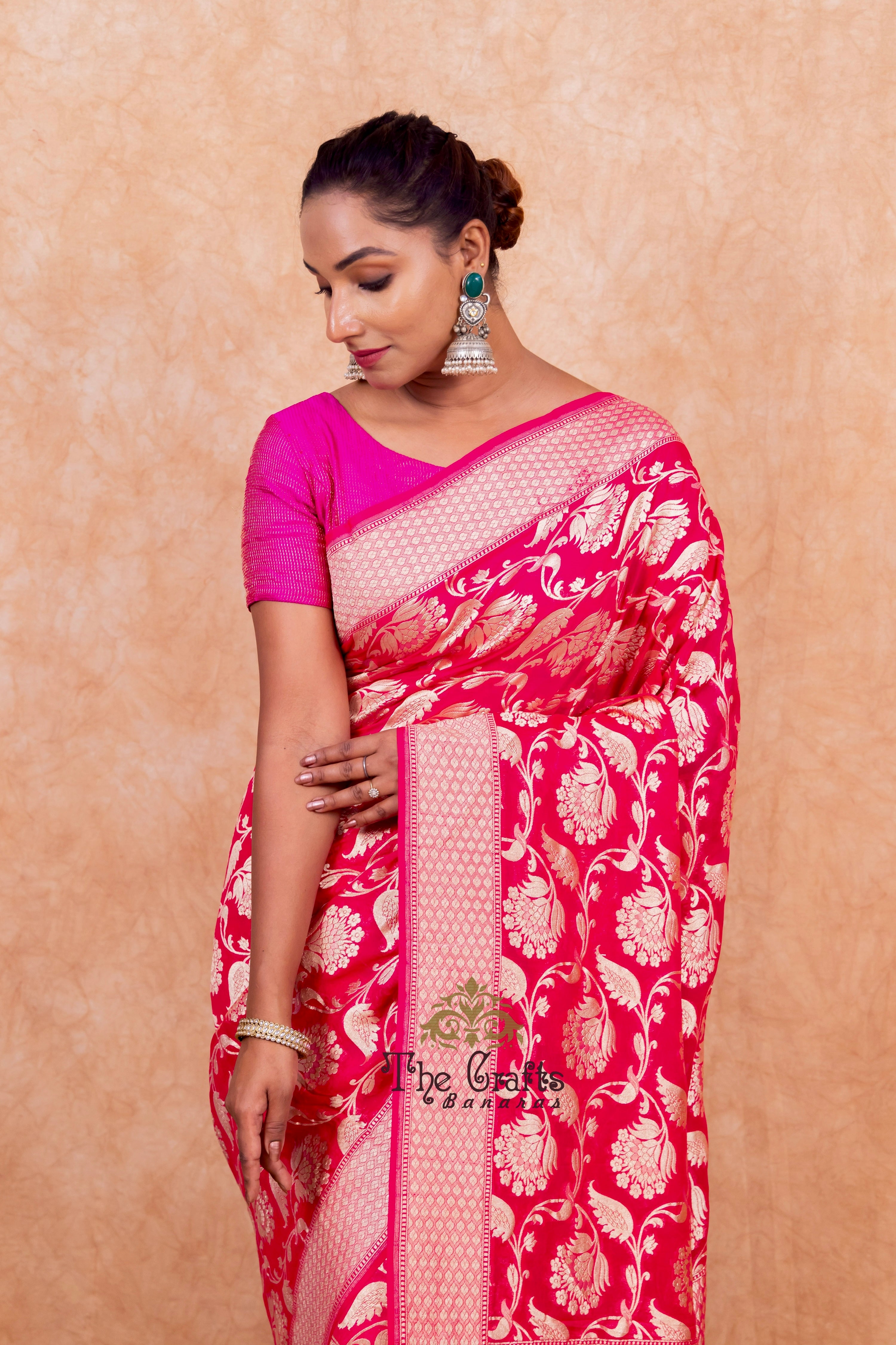 Khaddi Georgette Banarasi Saree - Water Zari