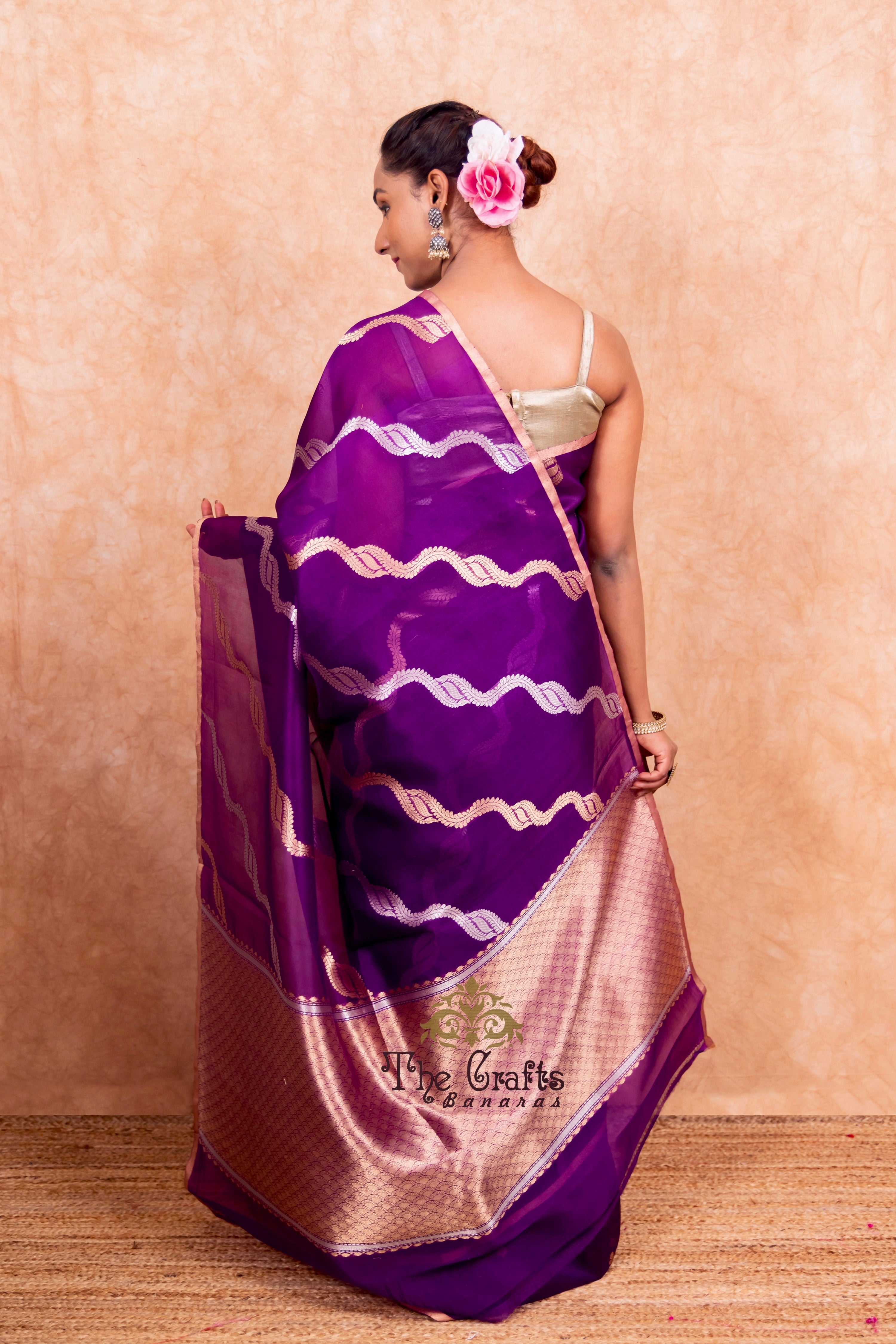 Pure Kora Silk Handloom Banarasi Saree