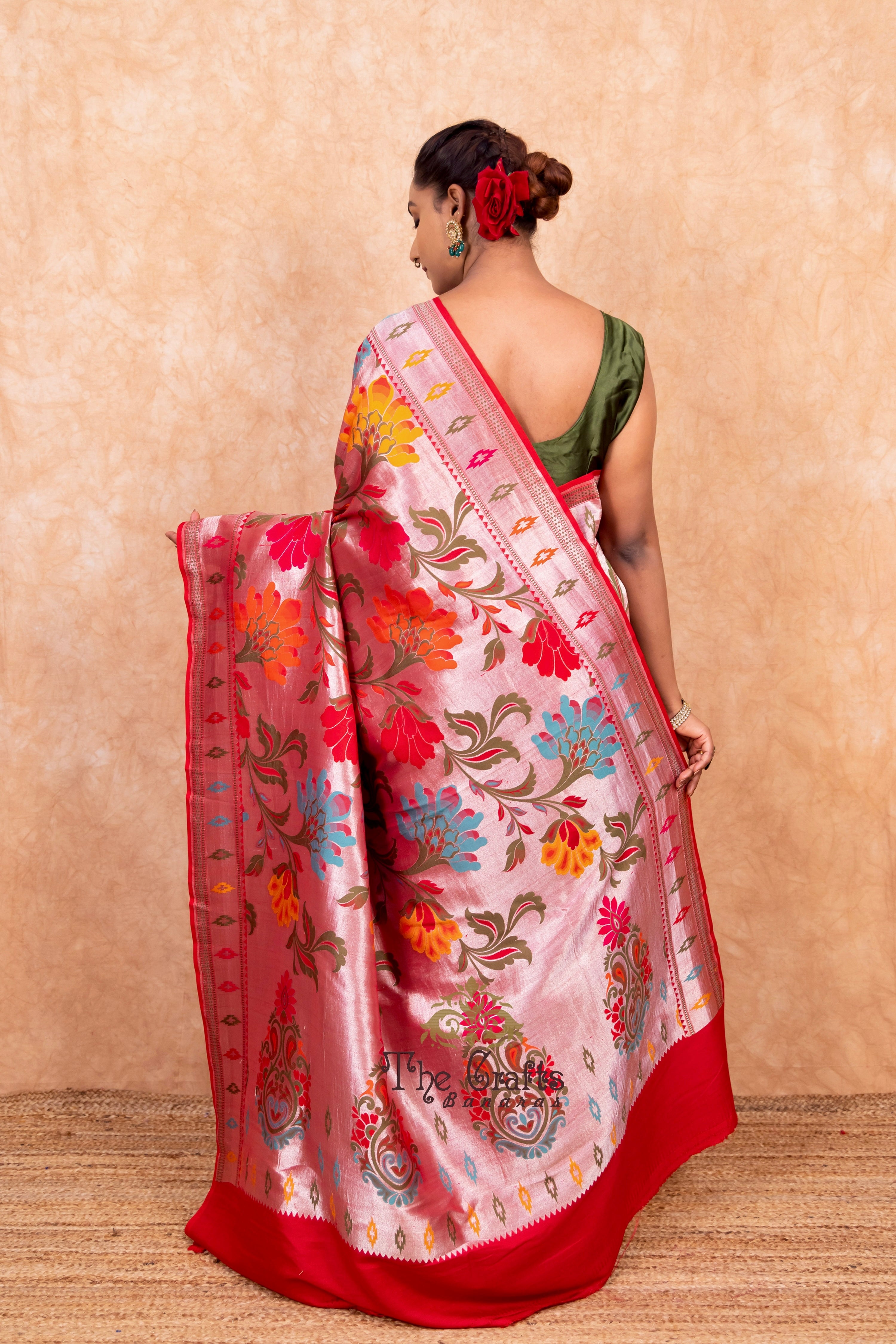 Pure Tussar Georgette Handloom Banarasi Saree - Brocade