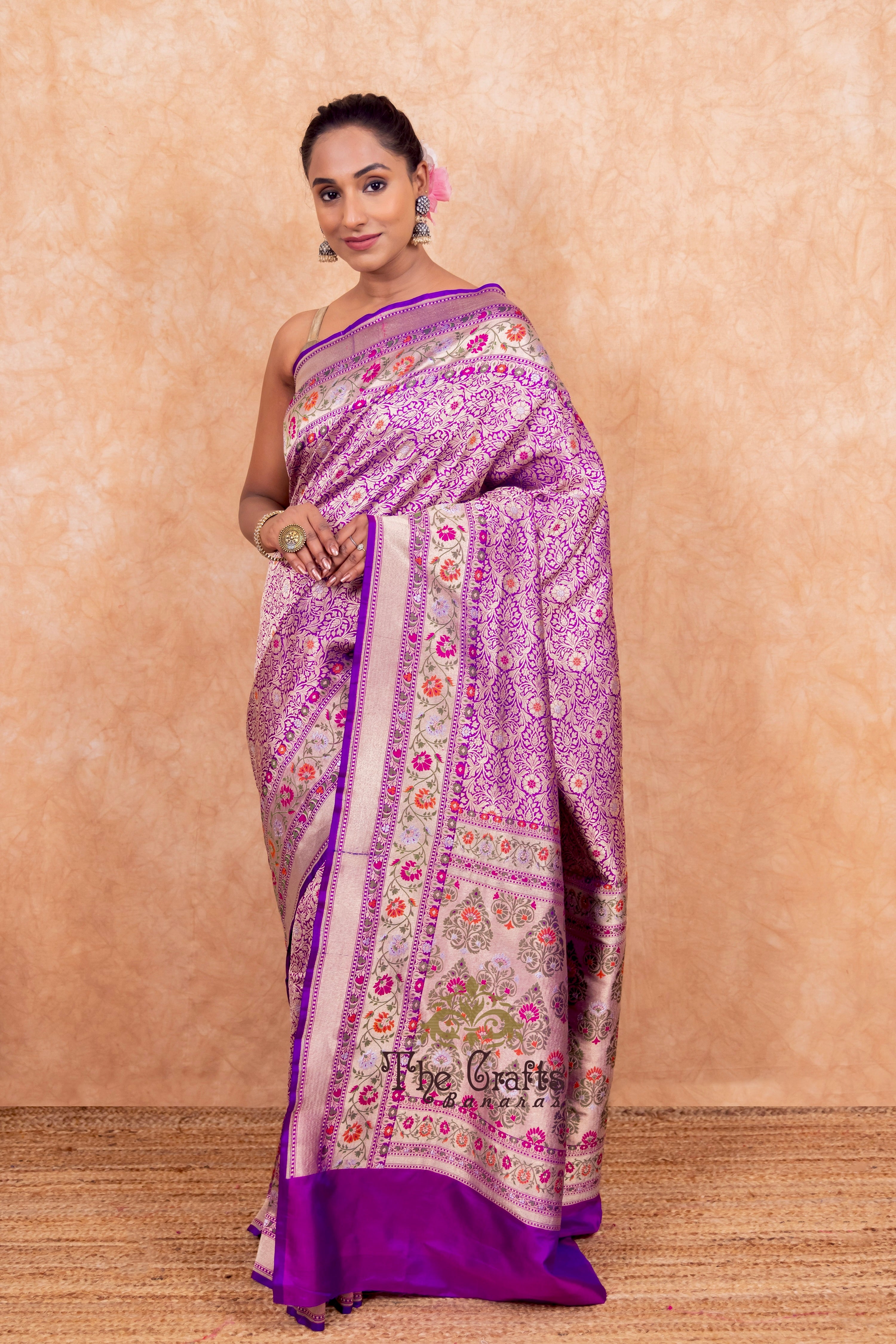 Pure Katan Silk Handloom Banarasi Saree - Tanchui Brocade Meena