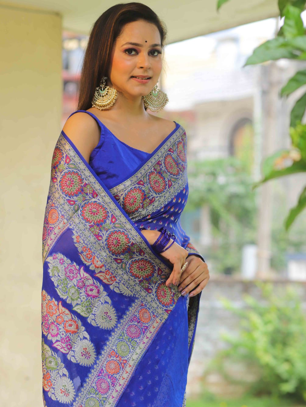 Pure Khaddi Chiffon Banarasi Saree