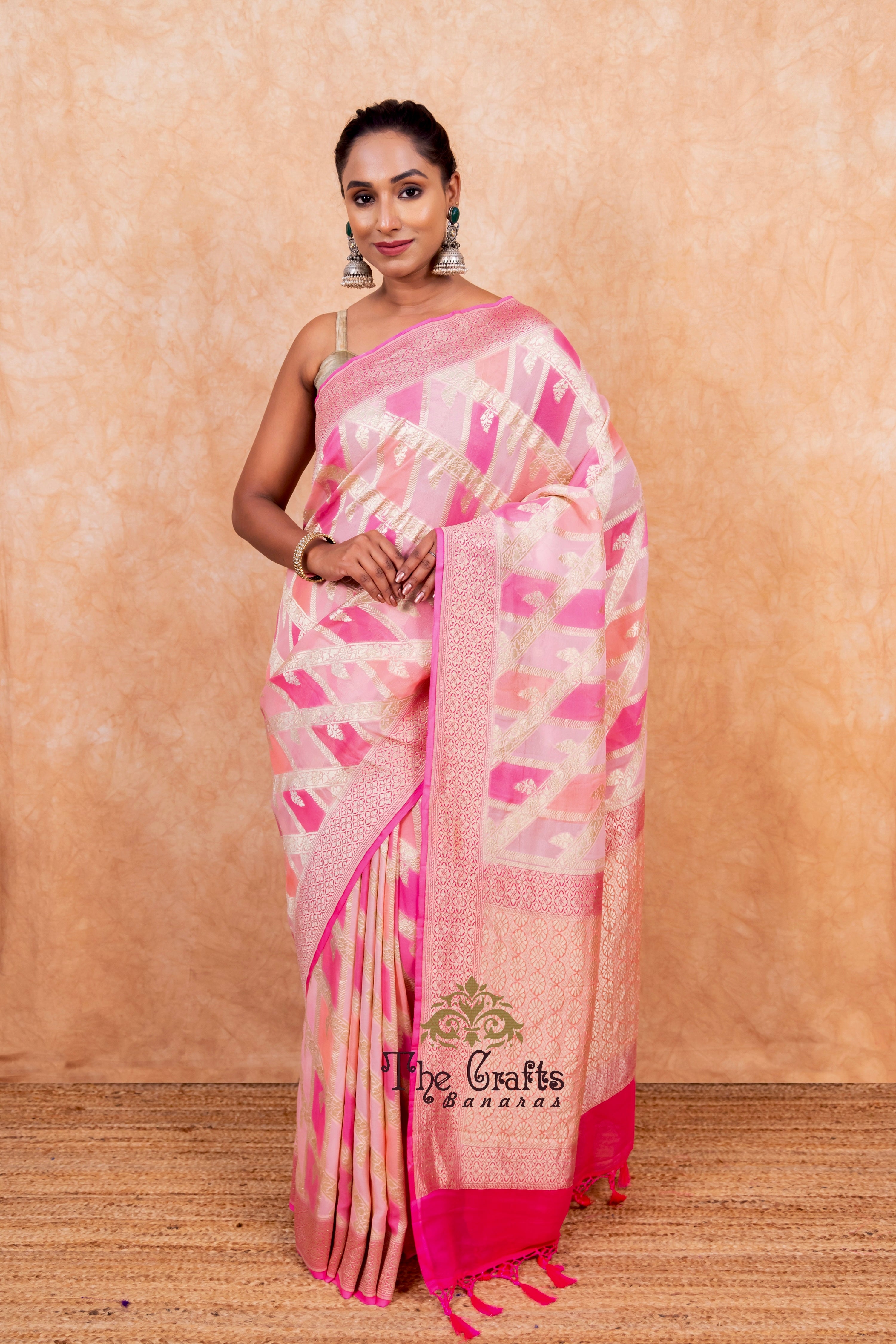 Khaddi Georgette Handloom Banarasi Saree