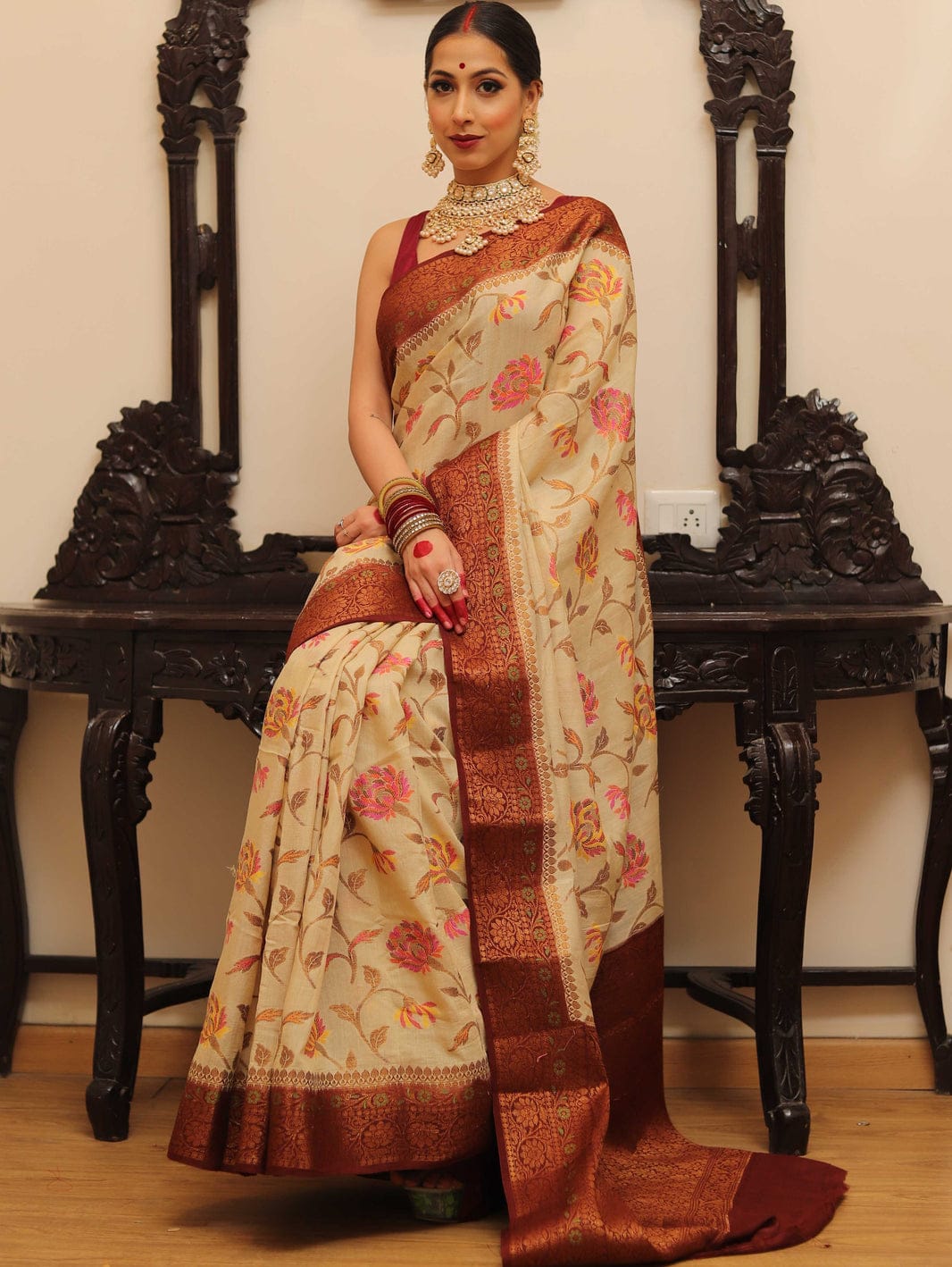 Pure Khaddi Chiffon Banarasi Saree