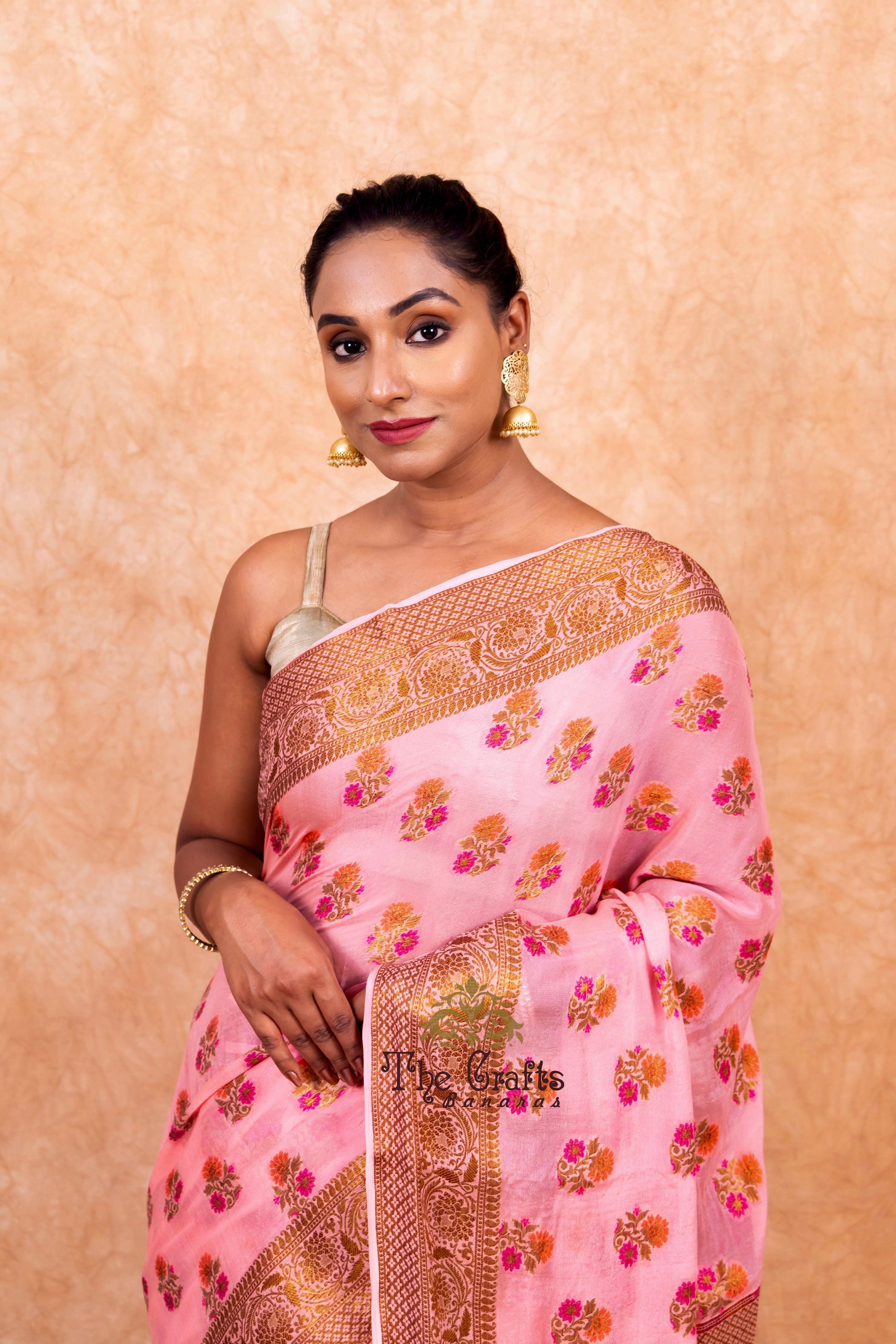 Pure Khaddi Chiffon Banarasi Saree