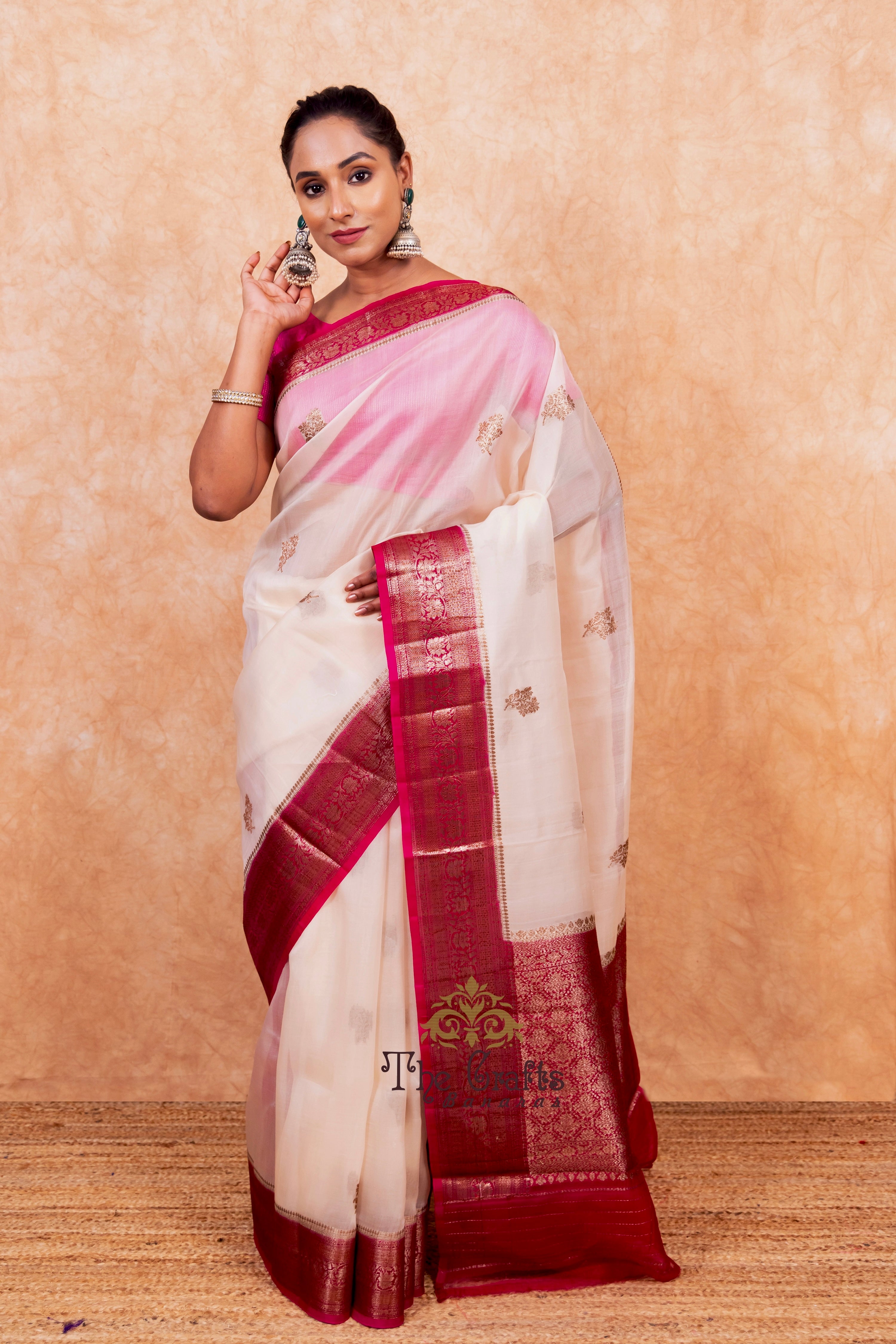 Pure Kora Silk Handloom Banarasi Saree