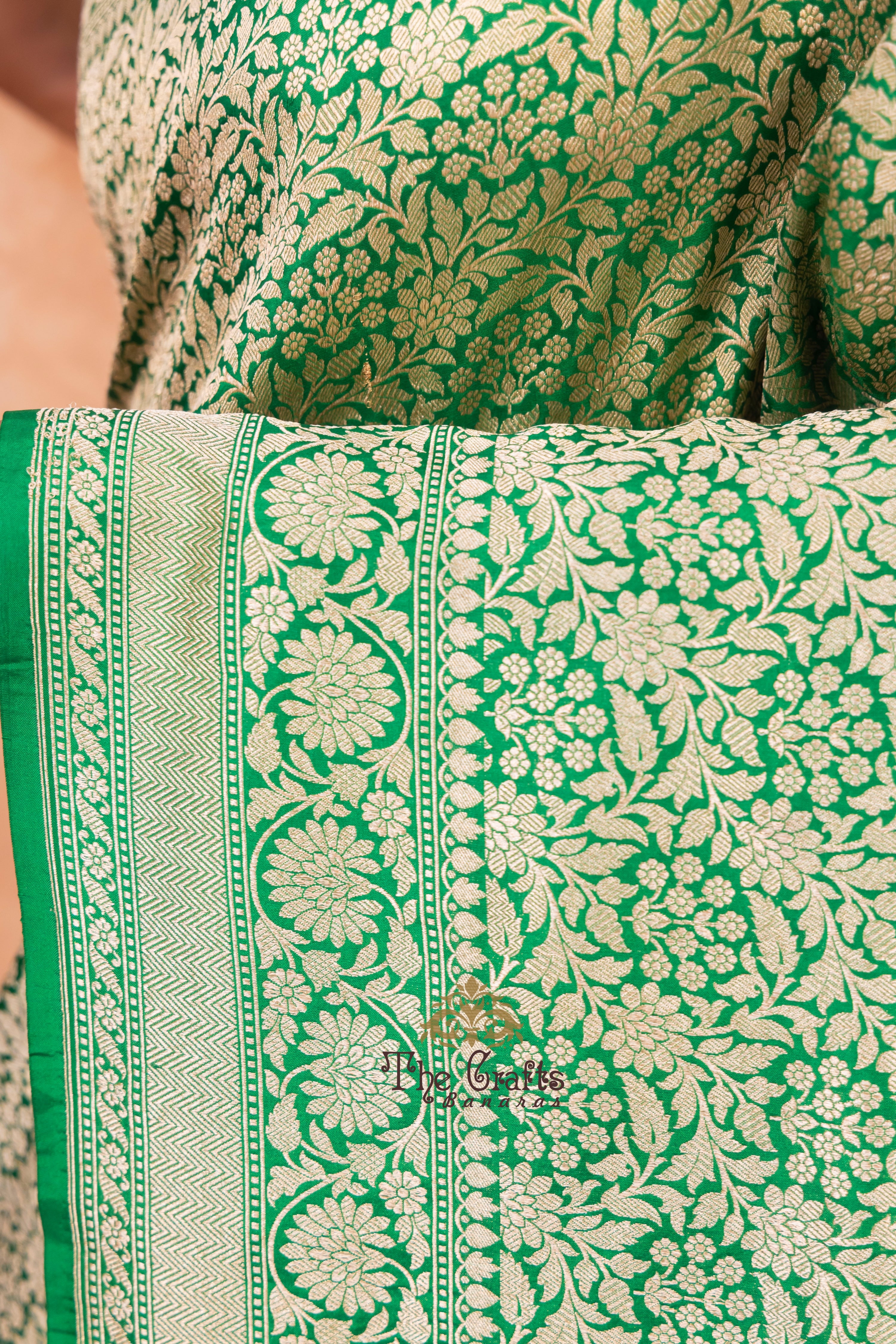 Pure Katan Silk Handloom Banarasi Saree - Tanchui Brocade Meena