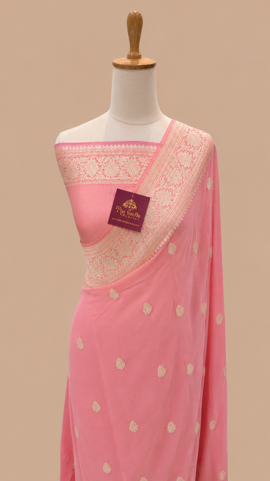 Pure Georgette Banarasi Saree - Silver Zari